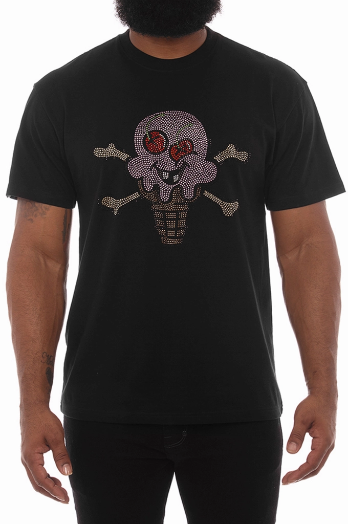Icecream Stones SS Tee w/ Rhinestones Perfect For Relaxing