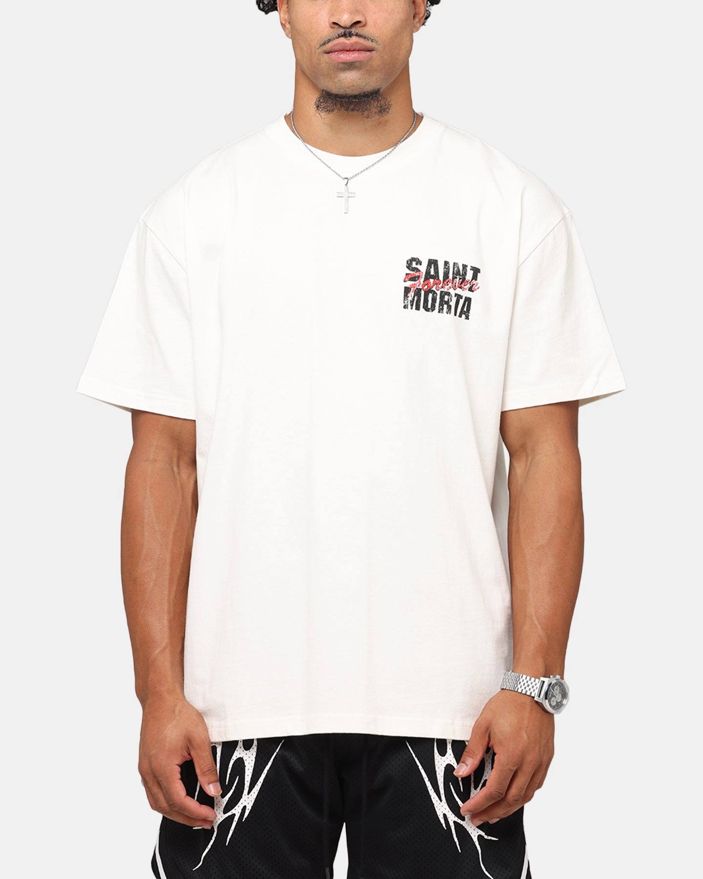 Relaxed fit style Timeless Look Saint Morta Forever Boxy T-Shirt Off White