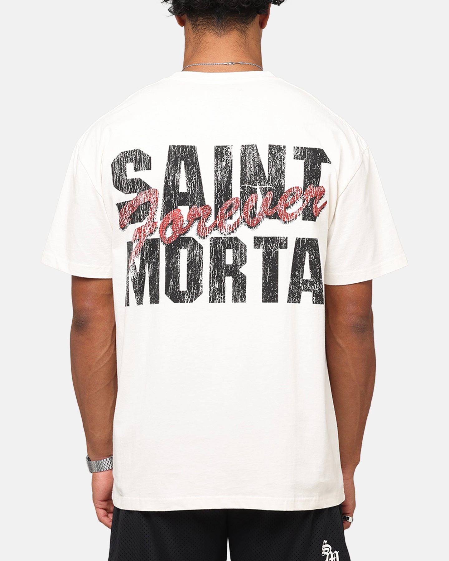 Saint Morta Forever Boxy T-Shirt Off White Stretchable Weave