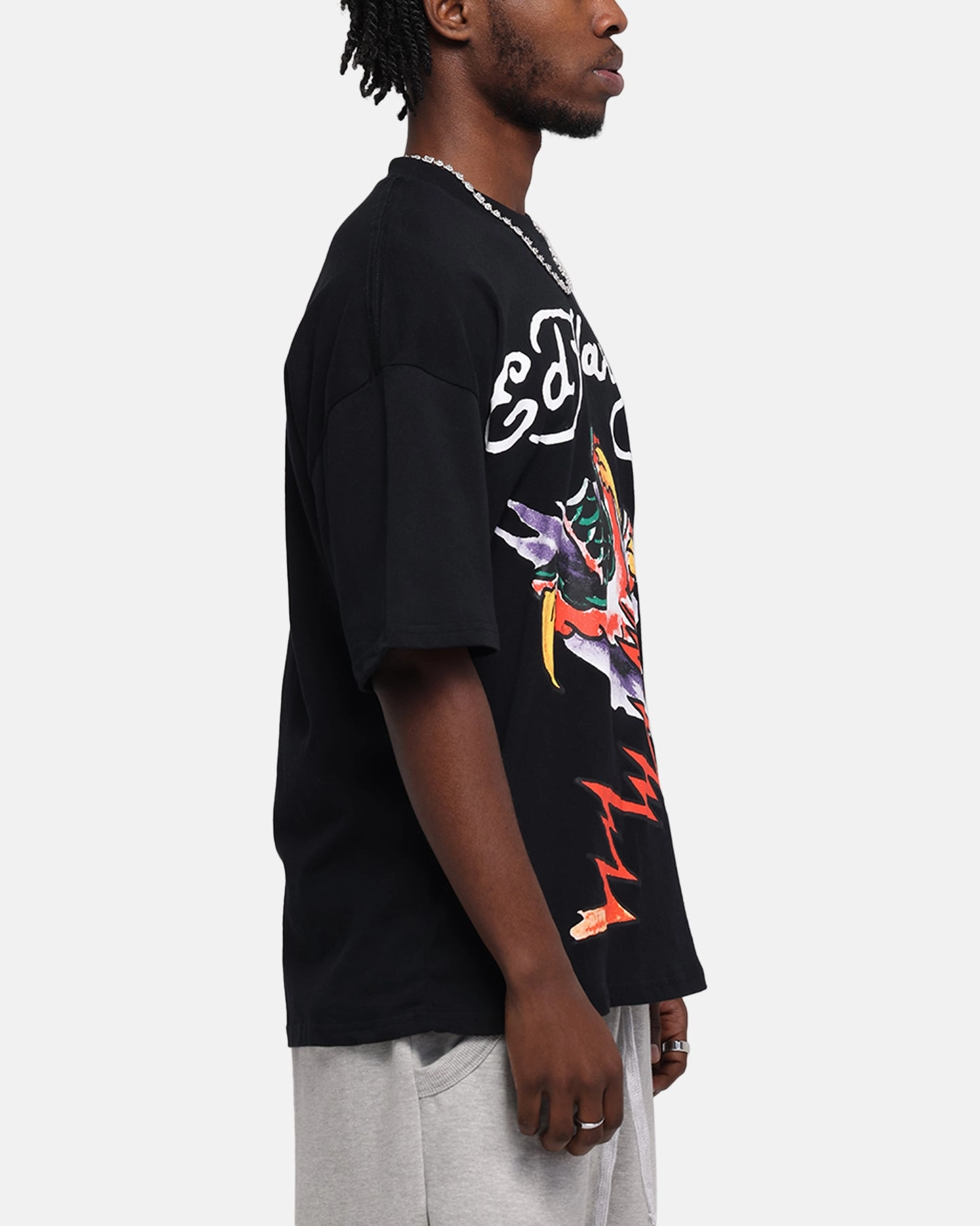 Elegant Detail Fashionable Wear Ed Hardy Lightning T-Shirt Black