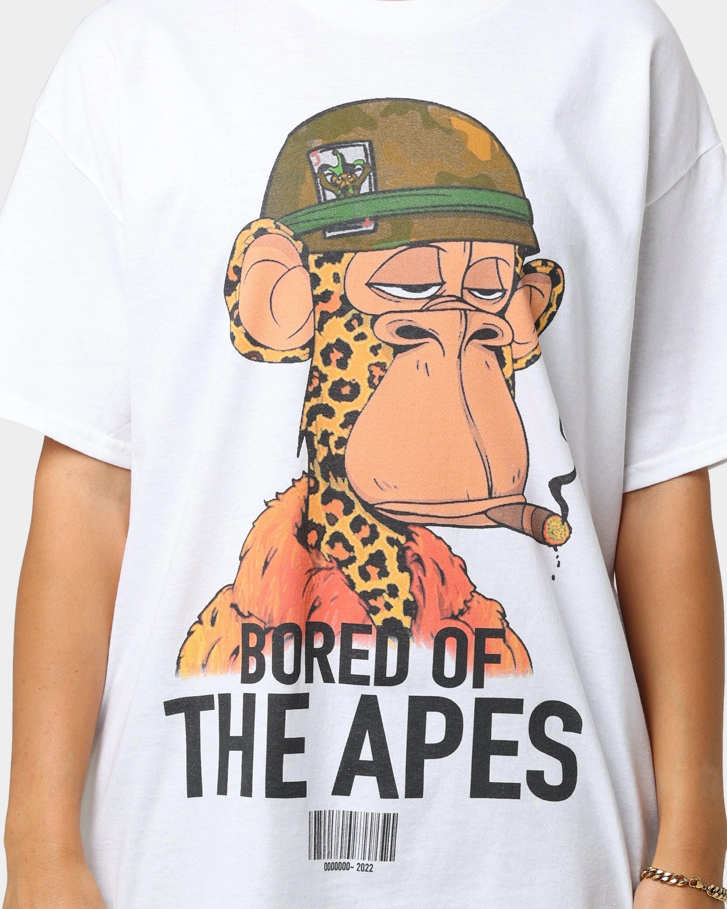 Culture Kings x Champ Medici "Bored Of The Apes" #6723 T-Shirt White Outdoor Look Simple Chic