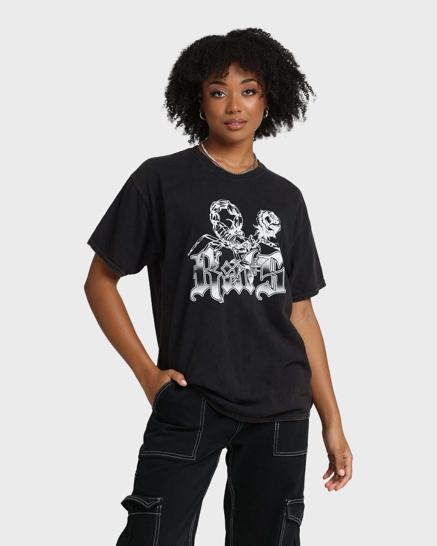 Everyday Look Eco-friendly Rats Get Fat Scorpion T-Shirt Black Wash