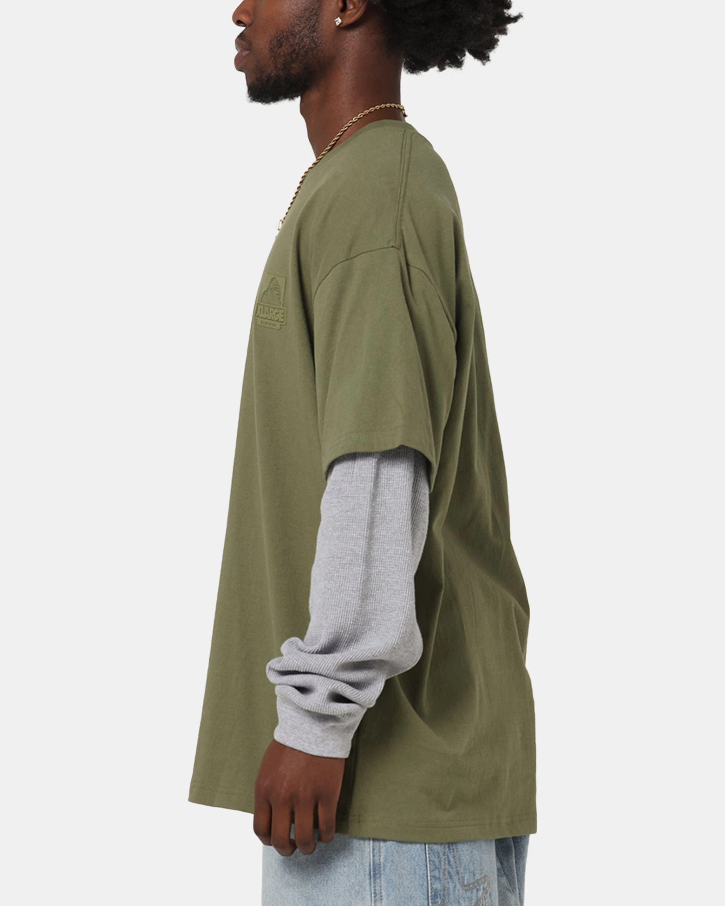 Tight fit sexiness Active Look X-Large 91 Double Layer T-Shirt Pigment Olive