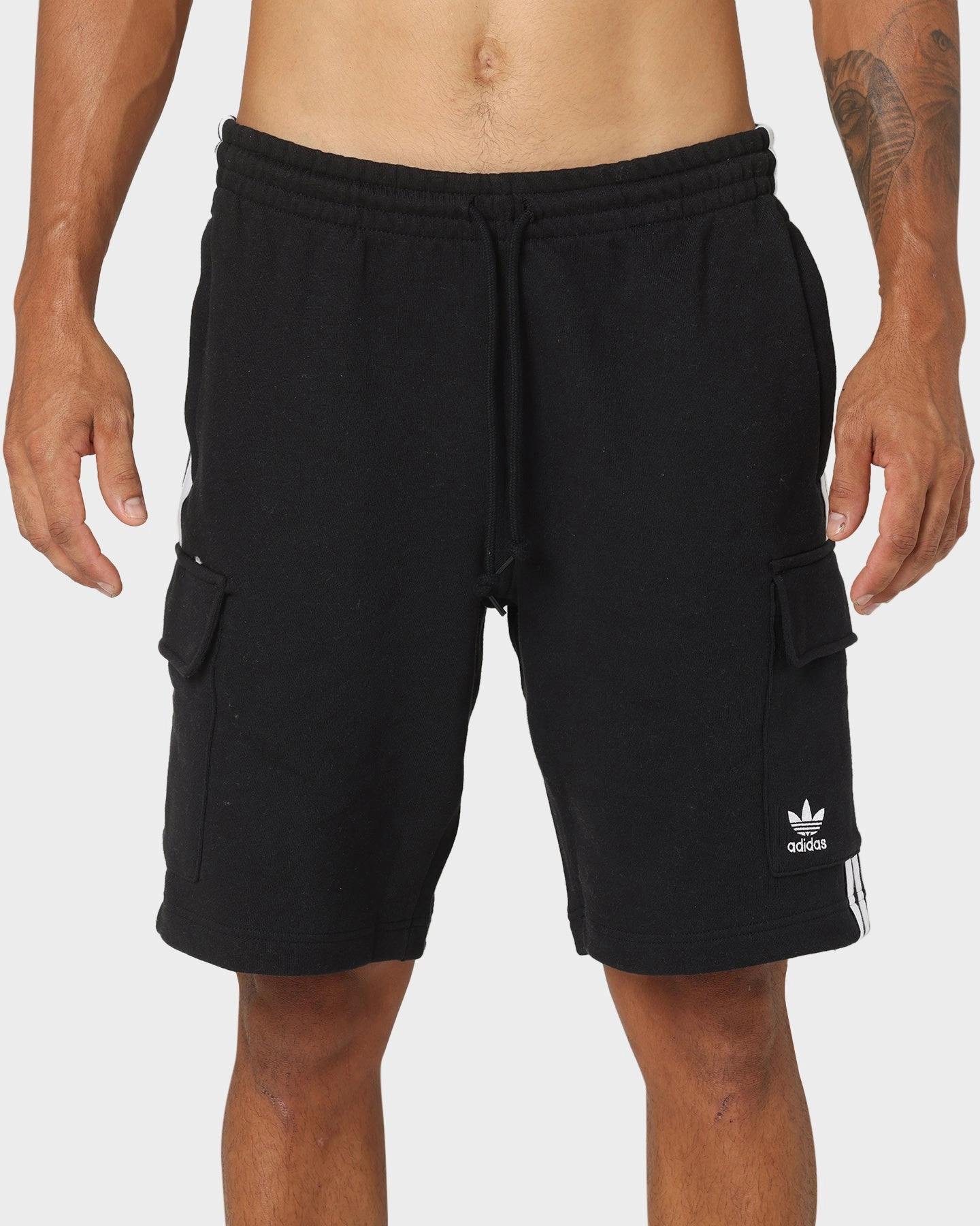 Adidas 3 Stripe Cargo Shorts Black Trendy Look