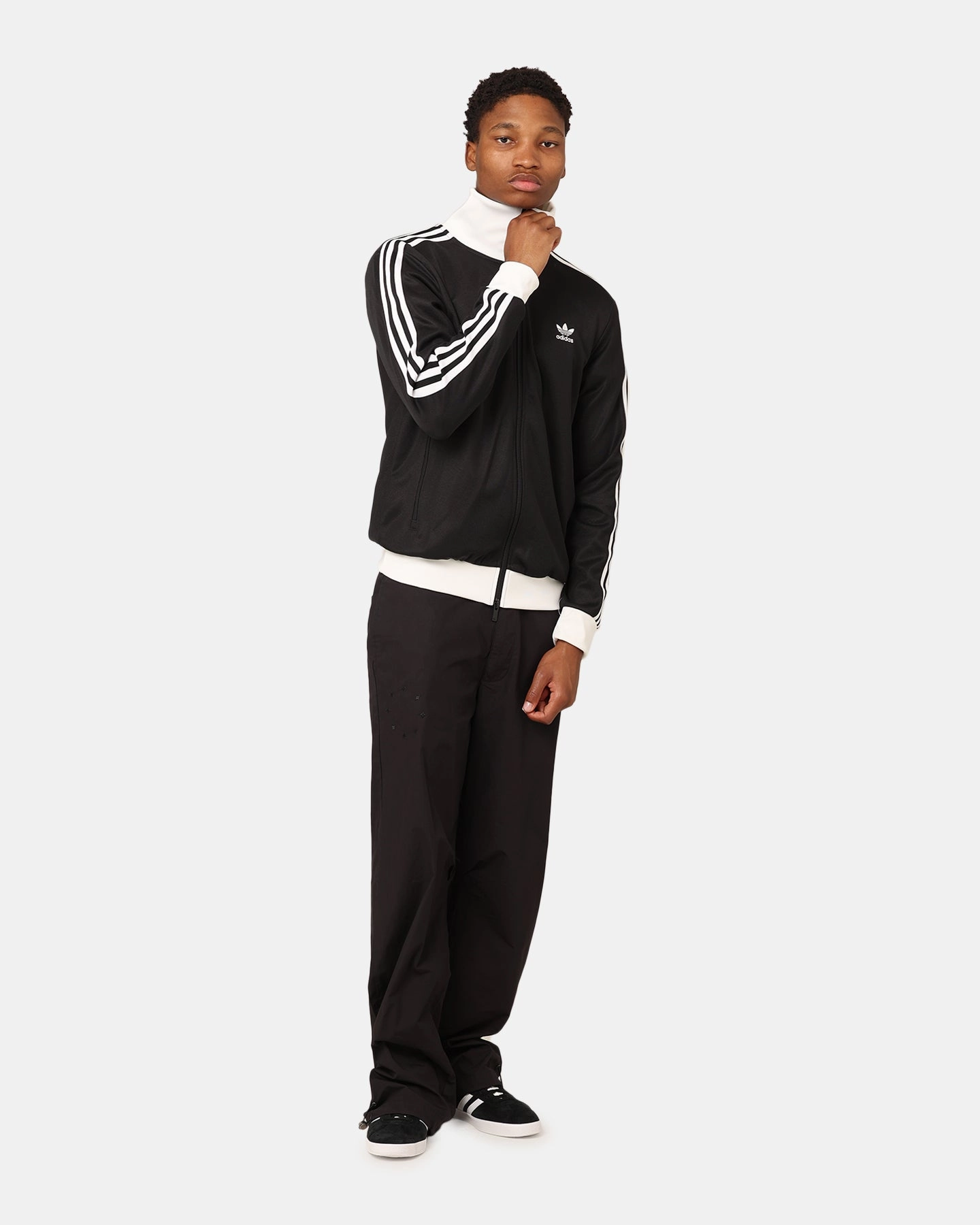 Laser Cut Perforations Adidas Adicolour Classics Beckenbauer Track Jacket Black/White