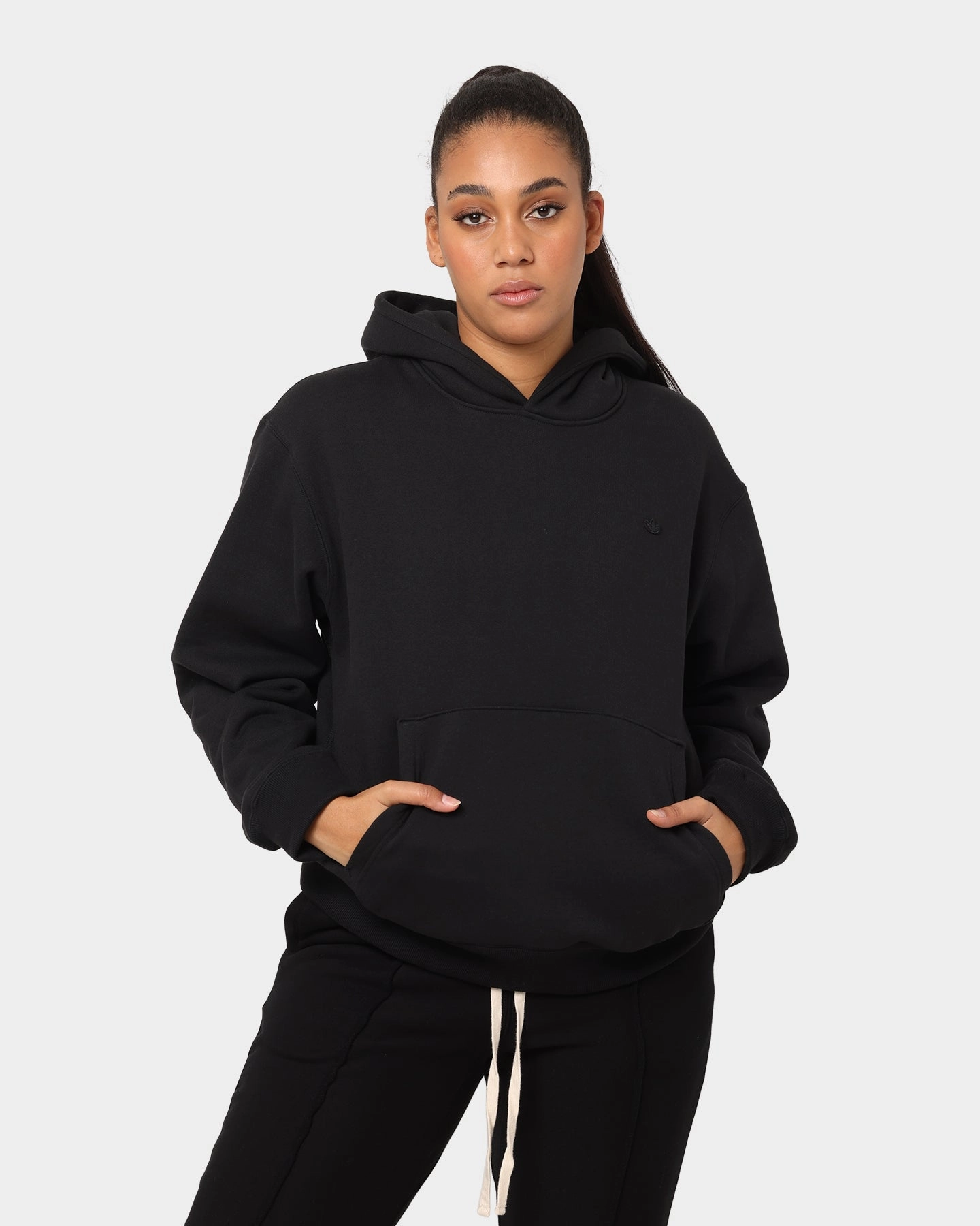 Water Resistant Fabric Rain Fit Adidas Adicolour Trefoil Hoodie Black