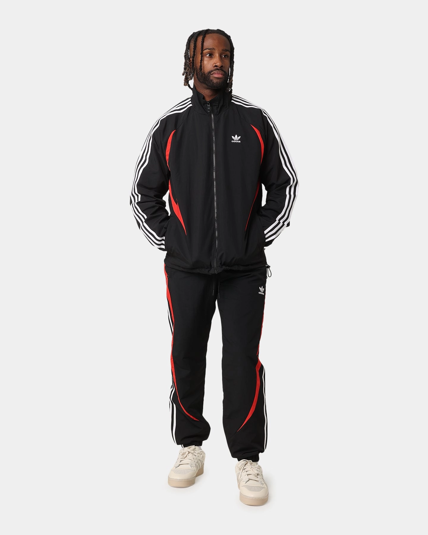 Adidas Archive Track Jacket Black/Better Scarlet Non Restrictive Mobility