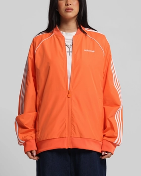 Adidas Archive Track Jacket Orange PreShrunk Cotton Blend