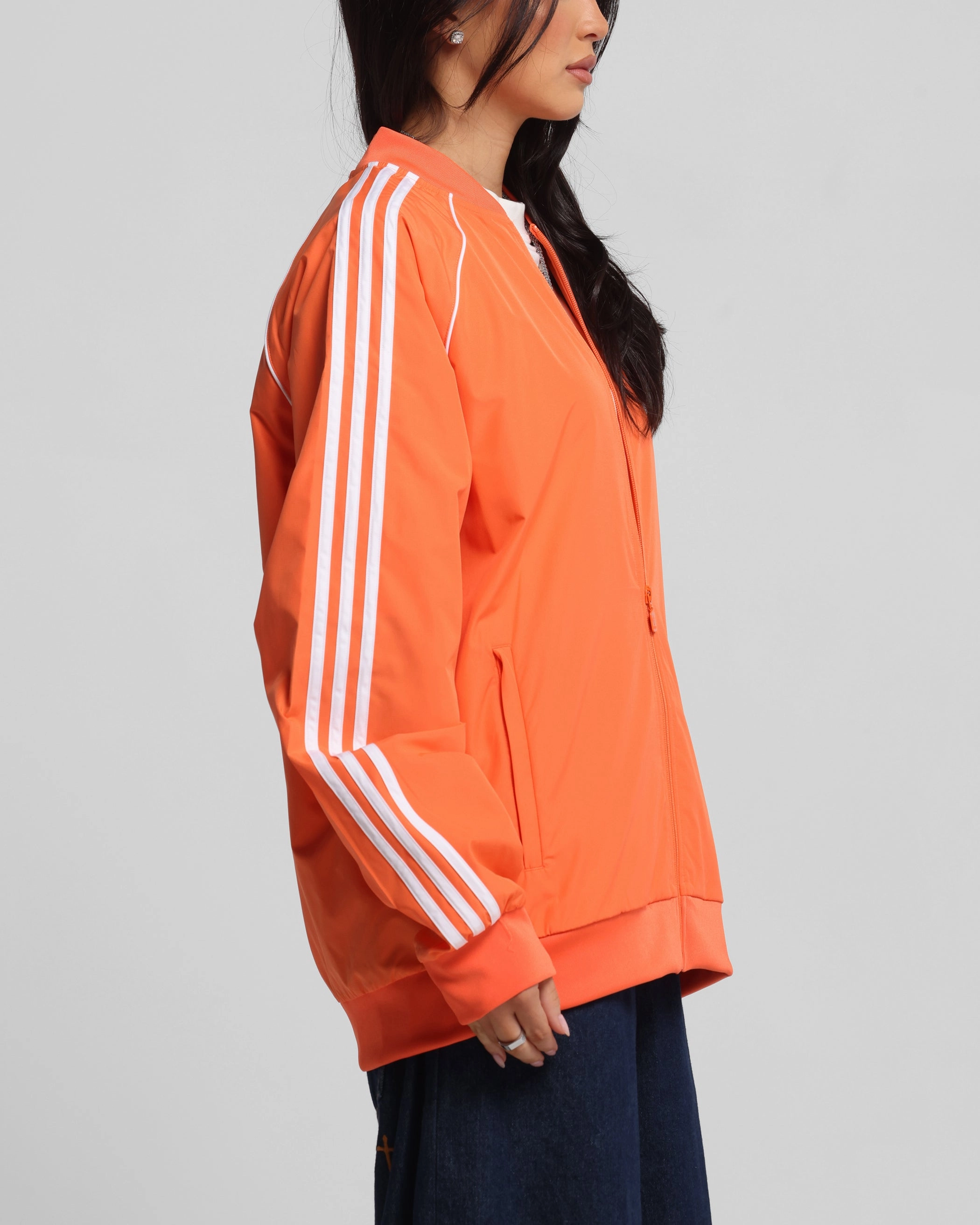 Multi Directional Stretch YKK Zipper Adidas Archive Track Jacket Orange