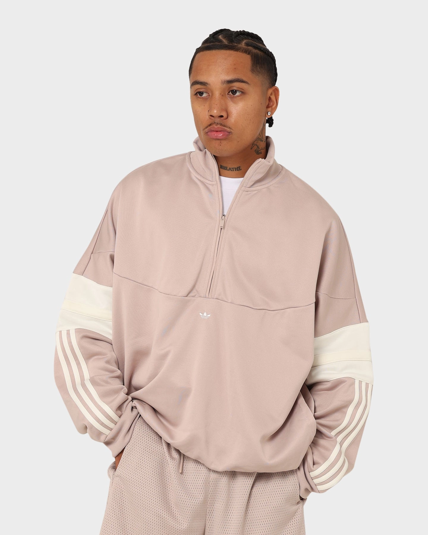 Appreciate Versatile Layering Adidas Basketball Warm Up Jacket Wonder Taupe/Off White