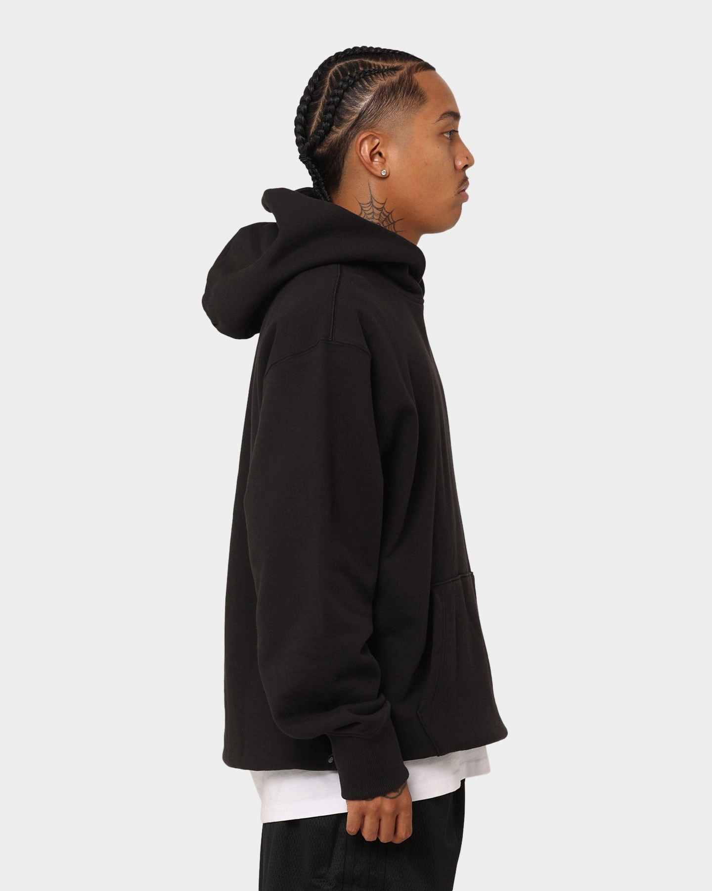 High Collar Style Adidas C French Terry Hoodie Black