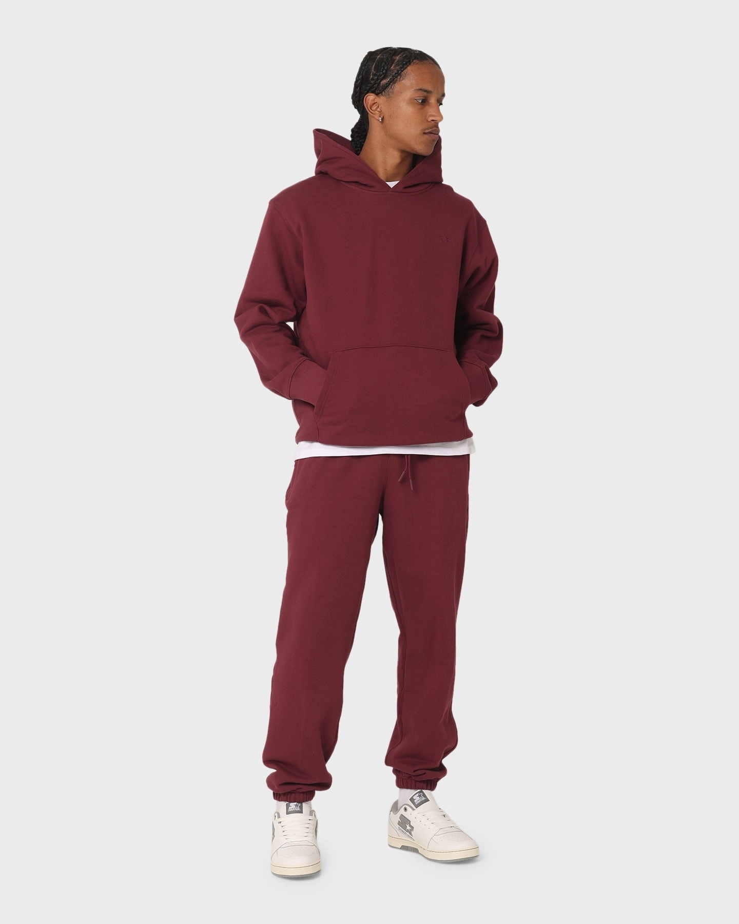 Adidas C French Terry Hoodie Shadow Red Bus Skate