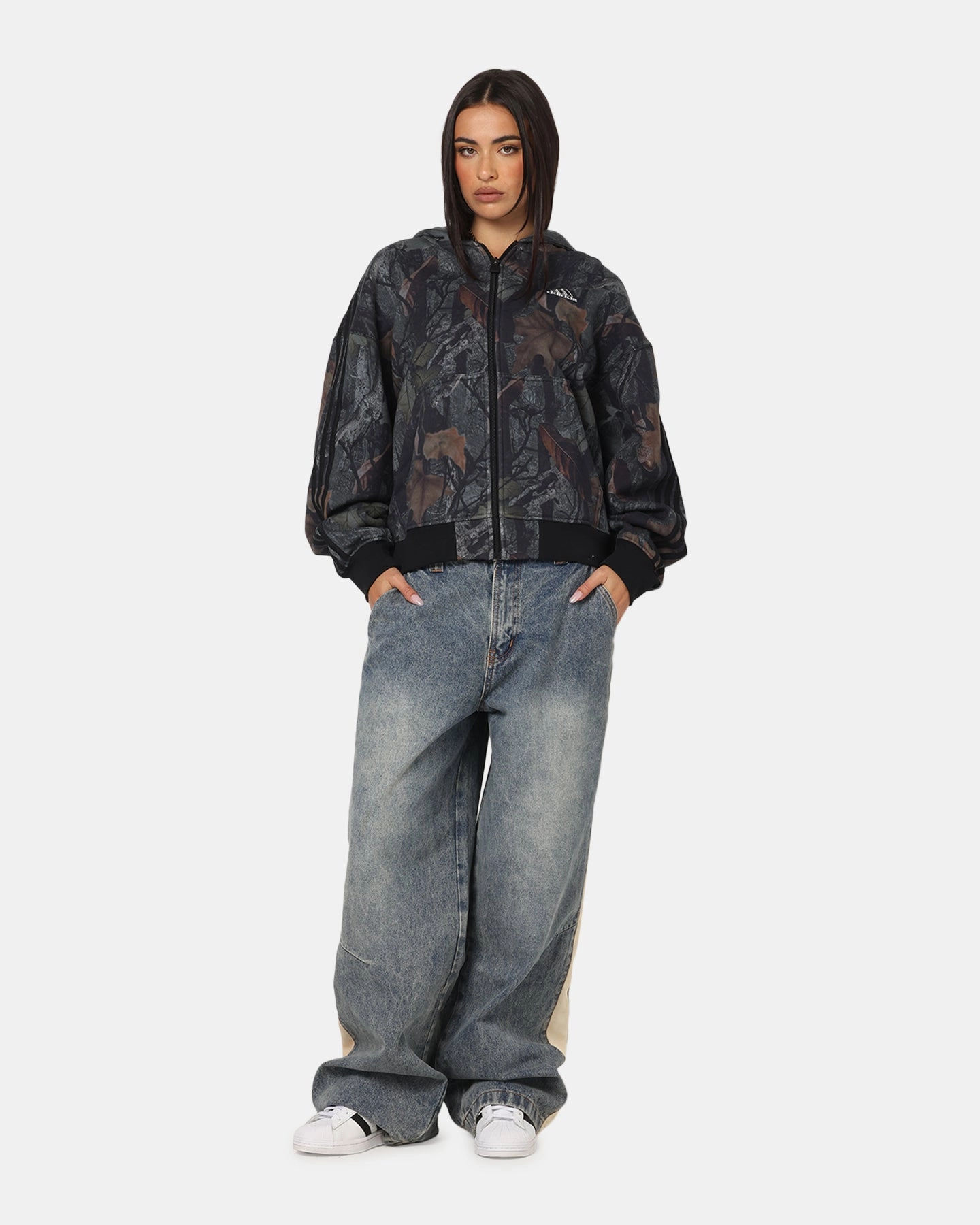 Adidas Camo Zip Up Hoodie Black Argue