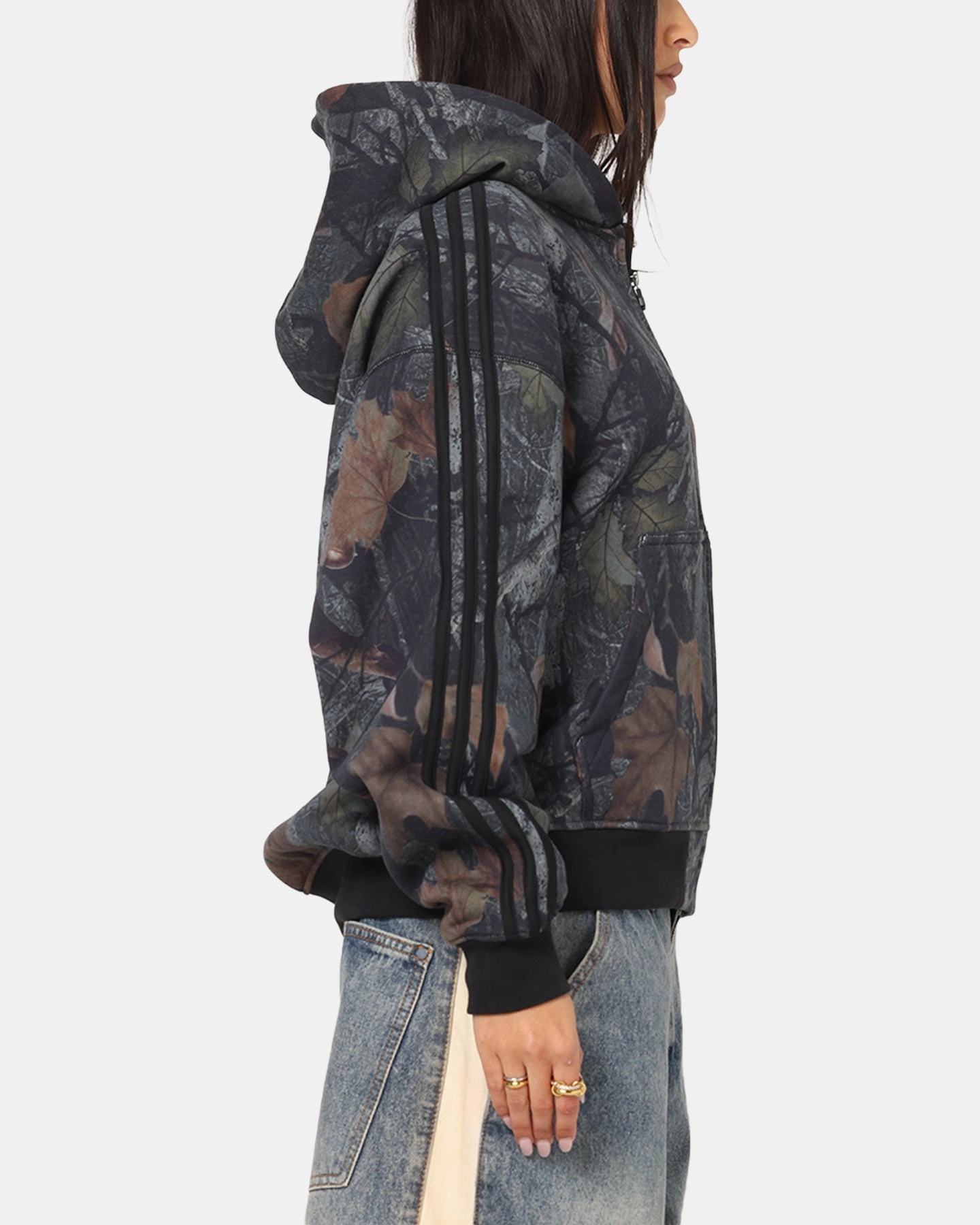 Hear Adidas Camo Zip Up Hoodie Black