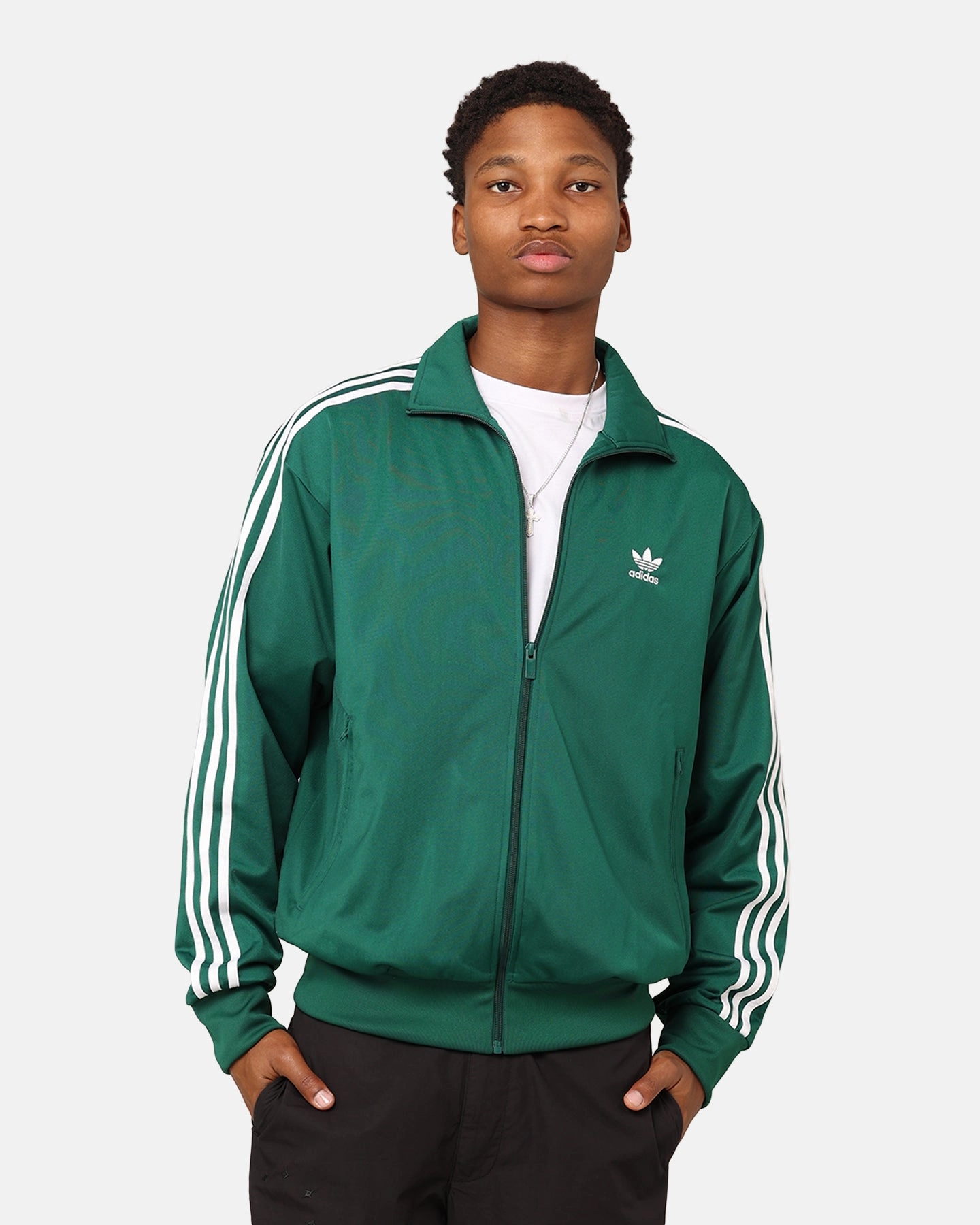 Stretchable Material Adidas Classics Firebird Track Jacket Green