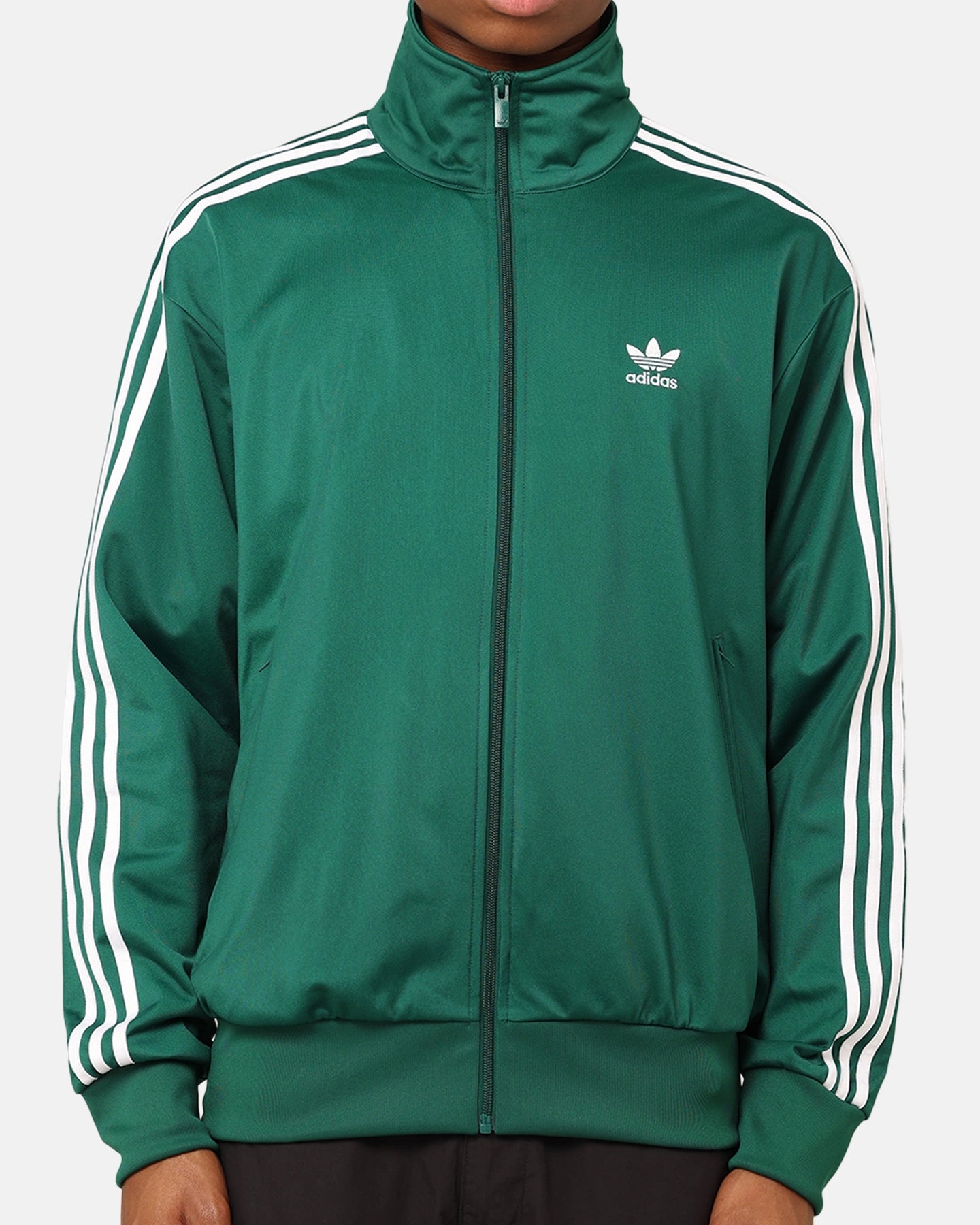 Adidas Classics Firebird Track Jacket Green Unstructured Shoulder Cut Travel Fashion