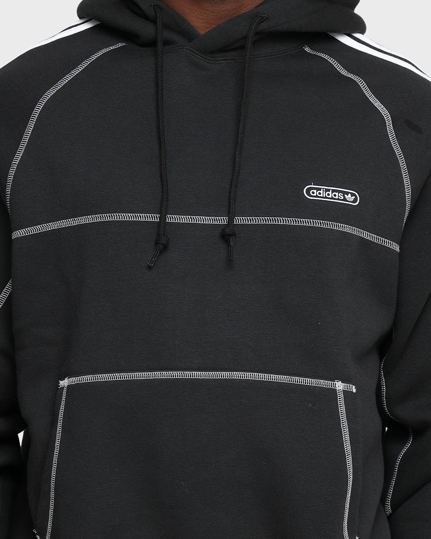 Serve Adidas Contrast Stitch Hoodie Black