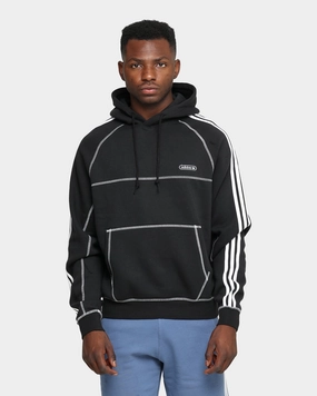 Adidas Contrast Stitch Hoodie Black Model windproof