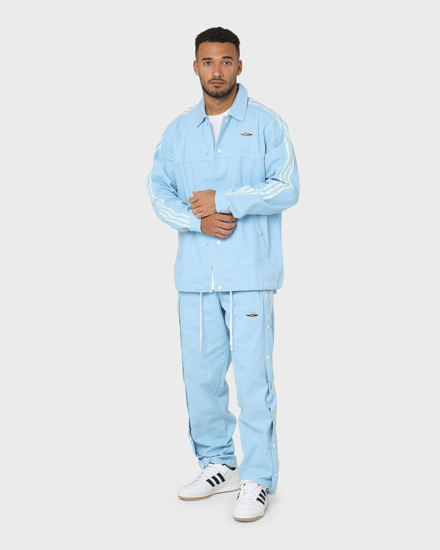 Adidas Denim Jacket Clear Blue NonBulky Midweight Build