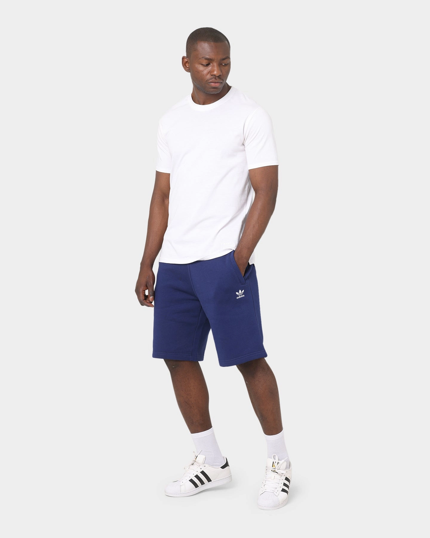 Clean Fit Adidas Essential Trefoil Shorts Night Sky