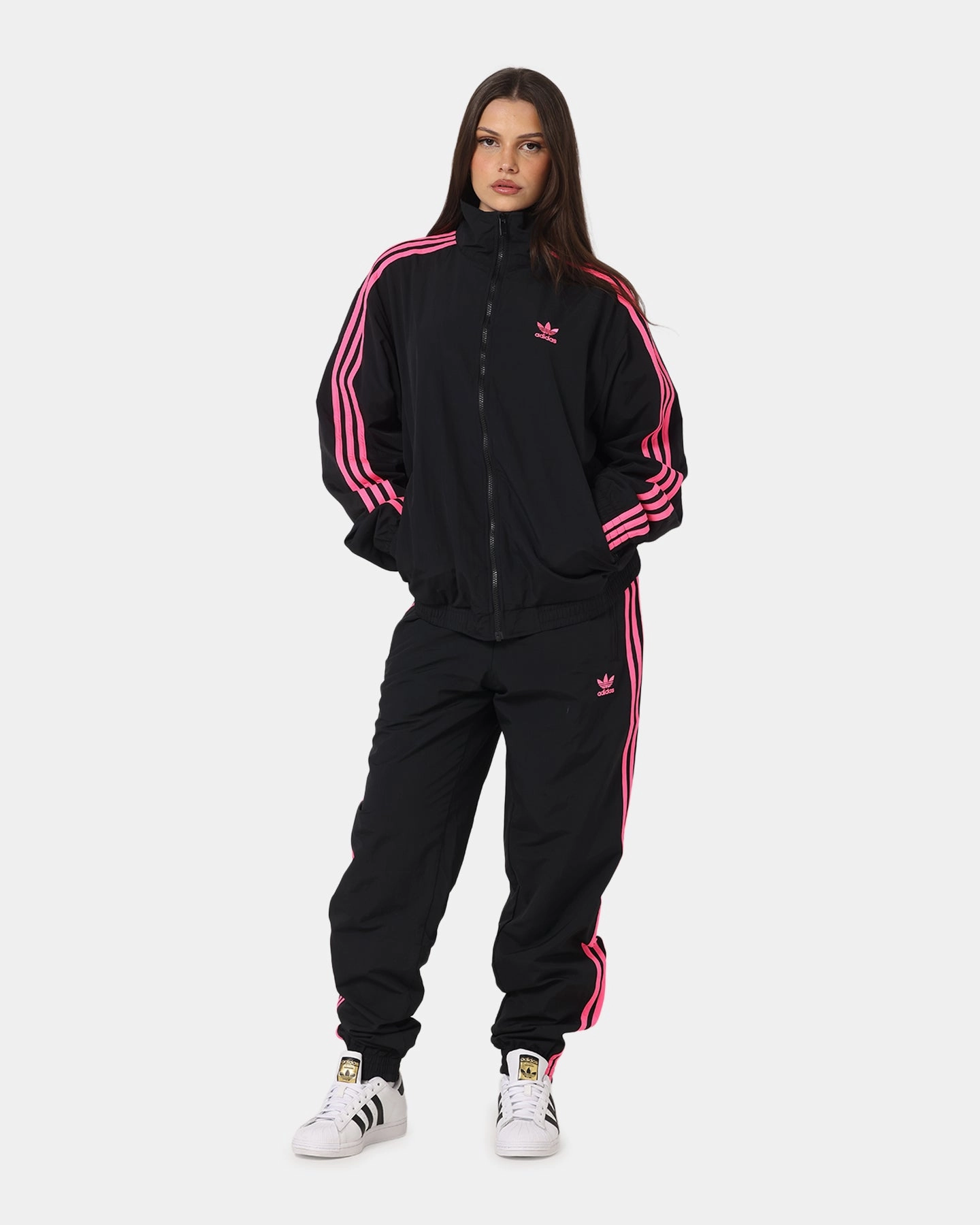ResilientElasticBand Adidas Firebird Pants Black/Lucid Pink