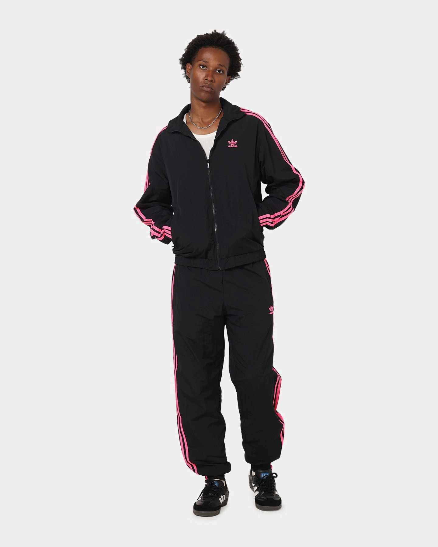 Adidas Firebird Pants Black/Lucid Pink Adjustable Drawcord