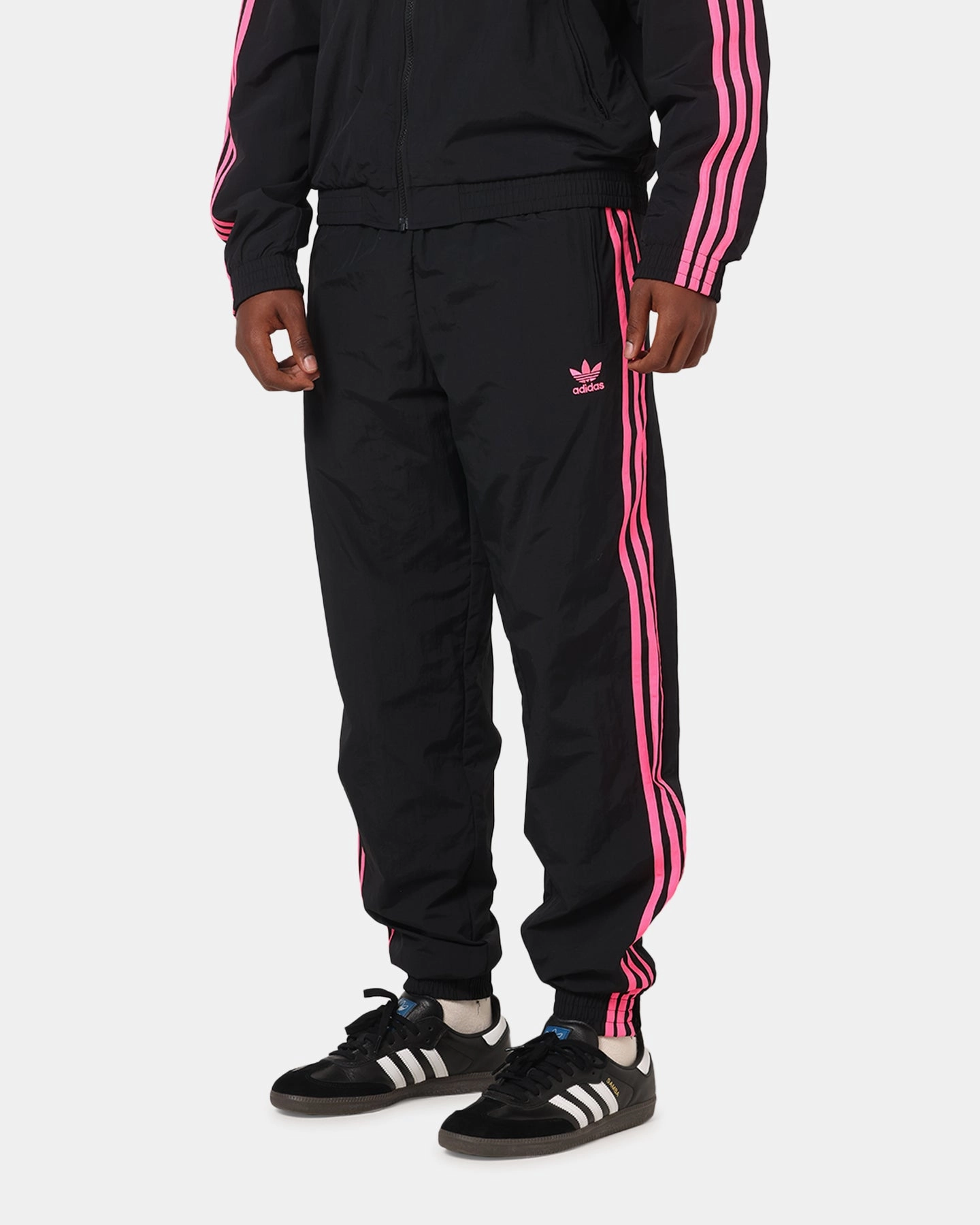 Adidas Firebird Pants Black/Lucid Pink Stretchable Comfort Travel Ready Fit