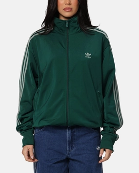 Adidas Firebird Track Jacket Green Ergonomic Design Reflective Piping