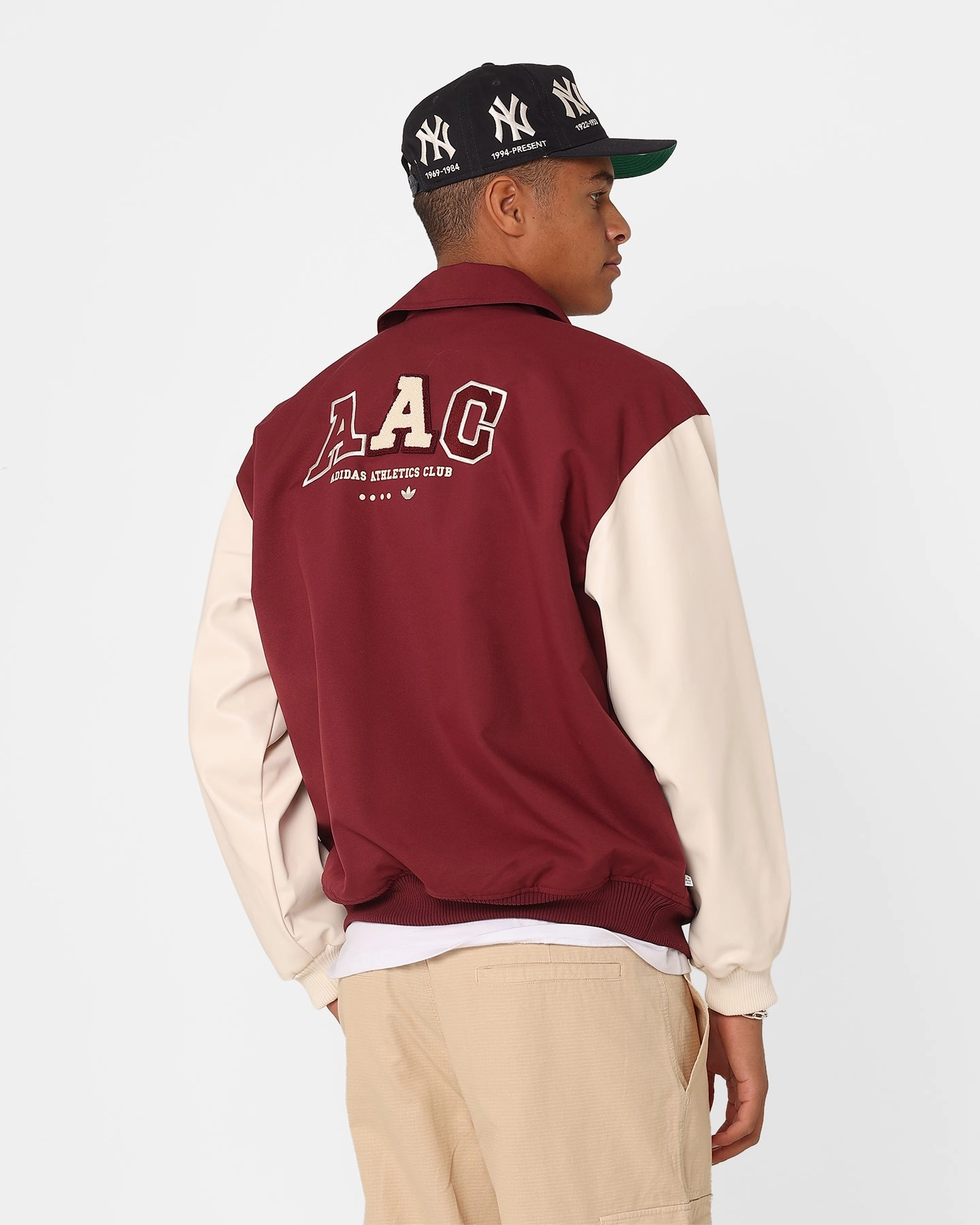 Ribbed Knit Cuffs Tolerance Adidas Metro Varsity Jacket Shadow Red