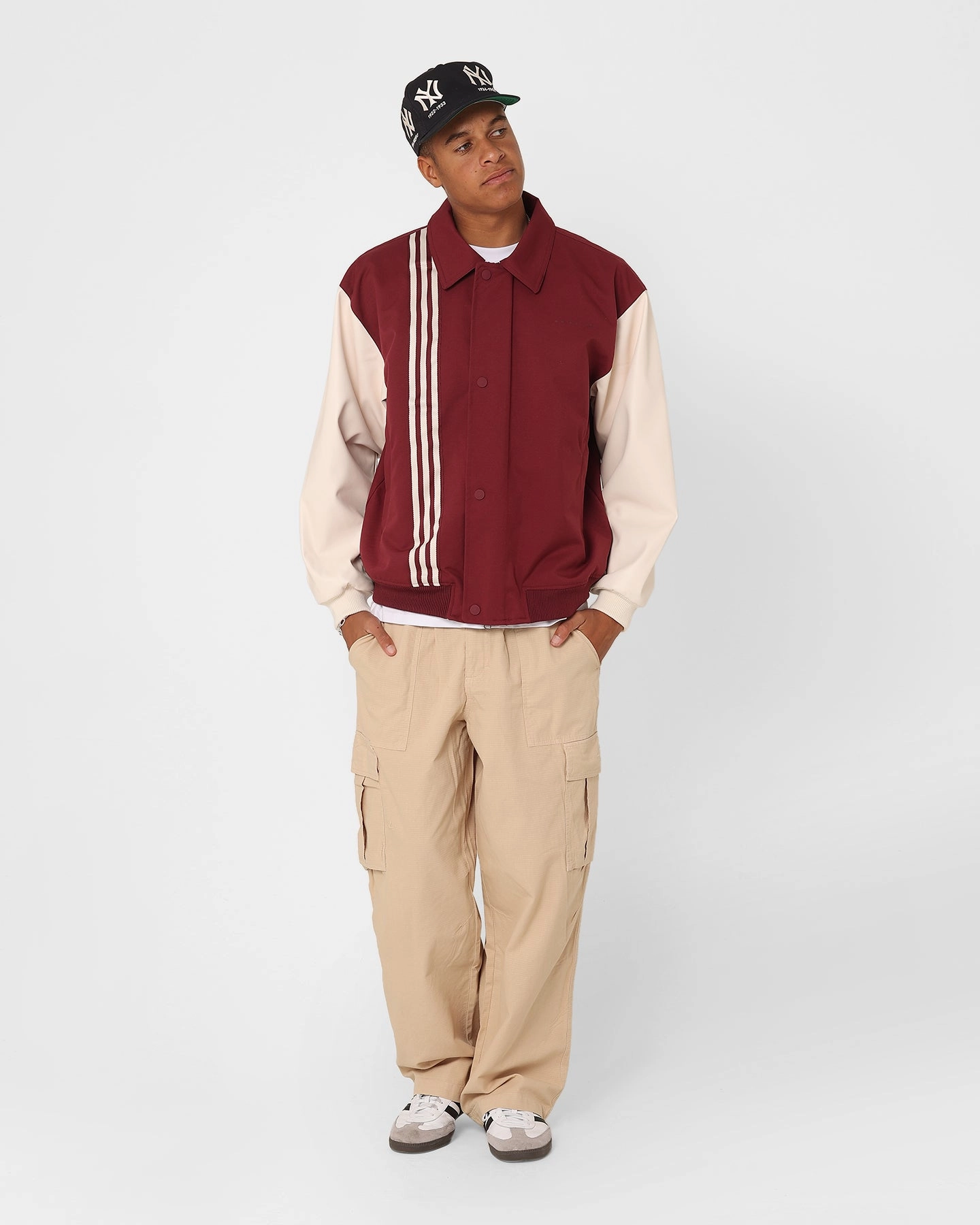 Adidas Metro Varsity Jacket Shadow Red kind Hooded Version