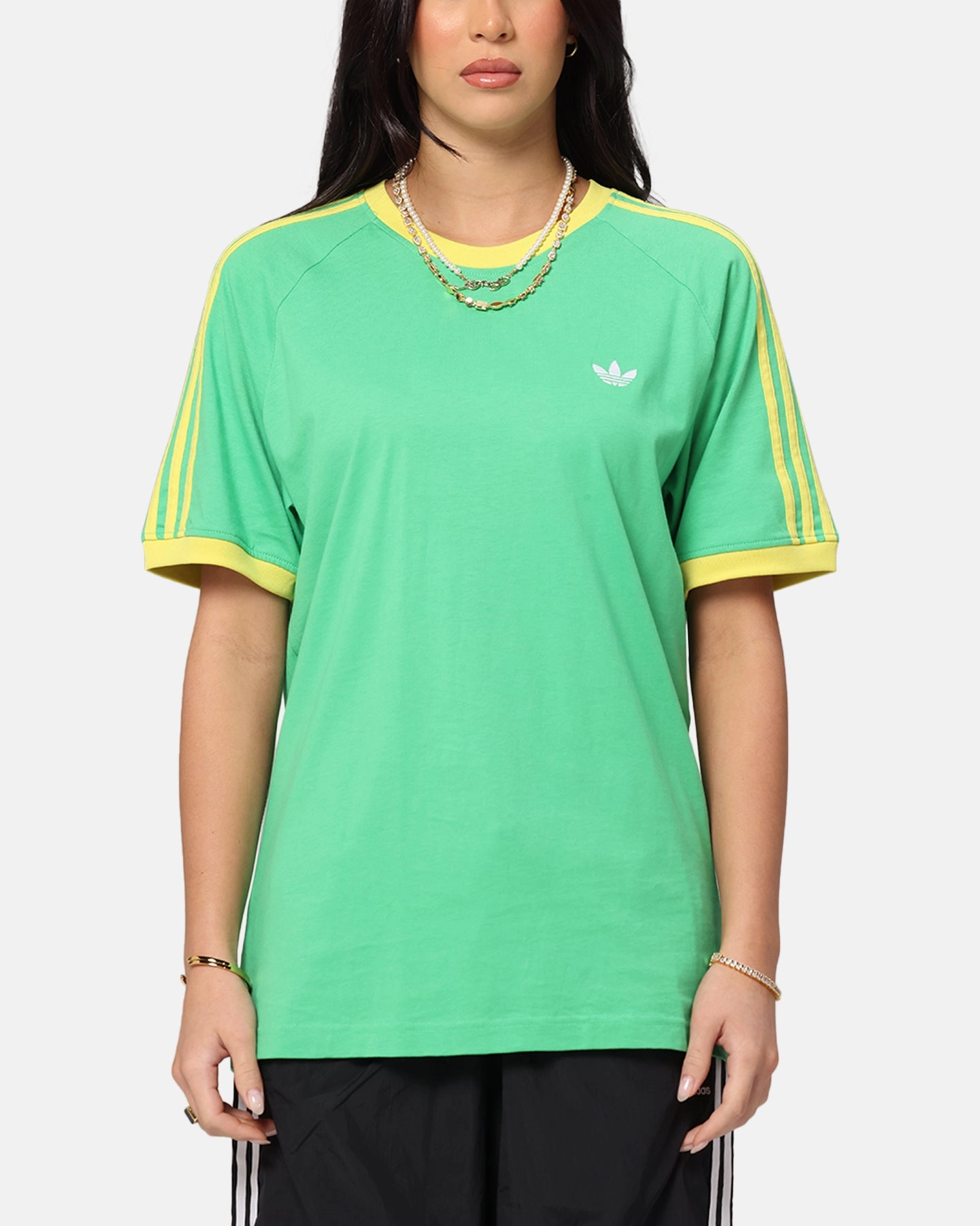 Adidas Monogram Cali T-Shirt Green V-Neck