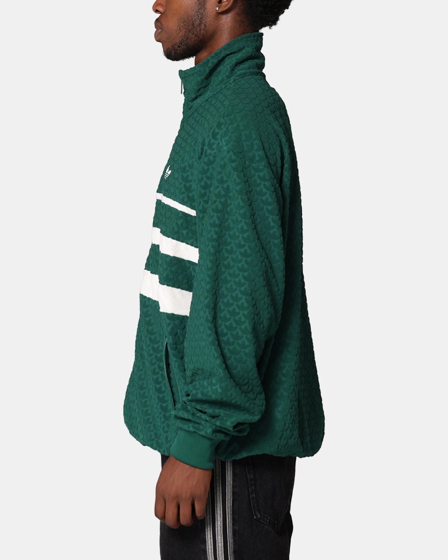 Stretch Knit Fabric Adidas Monogram Track Top Jacket Green