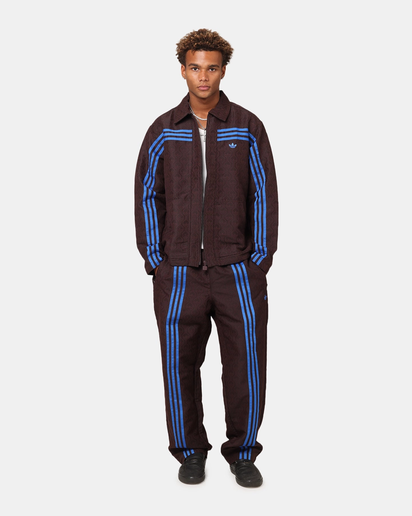 Compression Fit Adidas Originals 70's Club Trackpants Brown