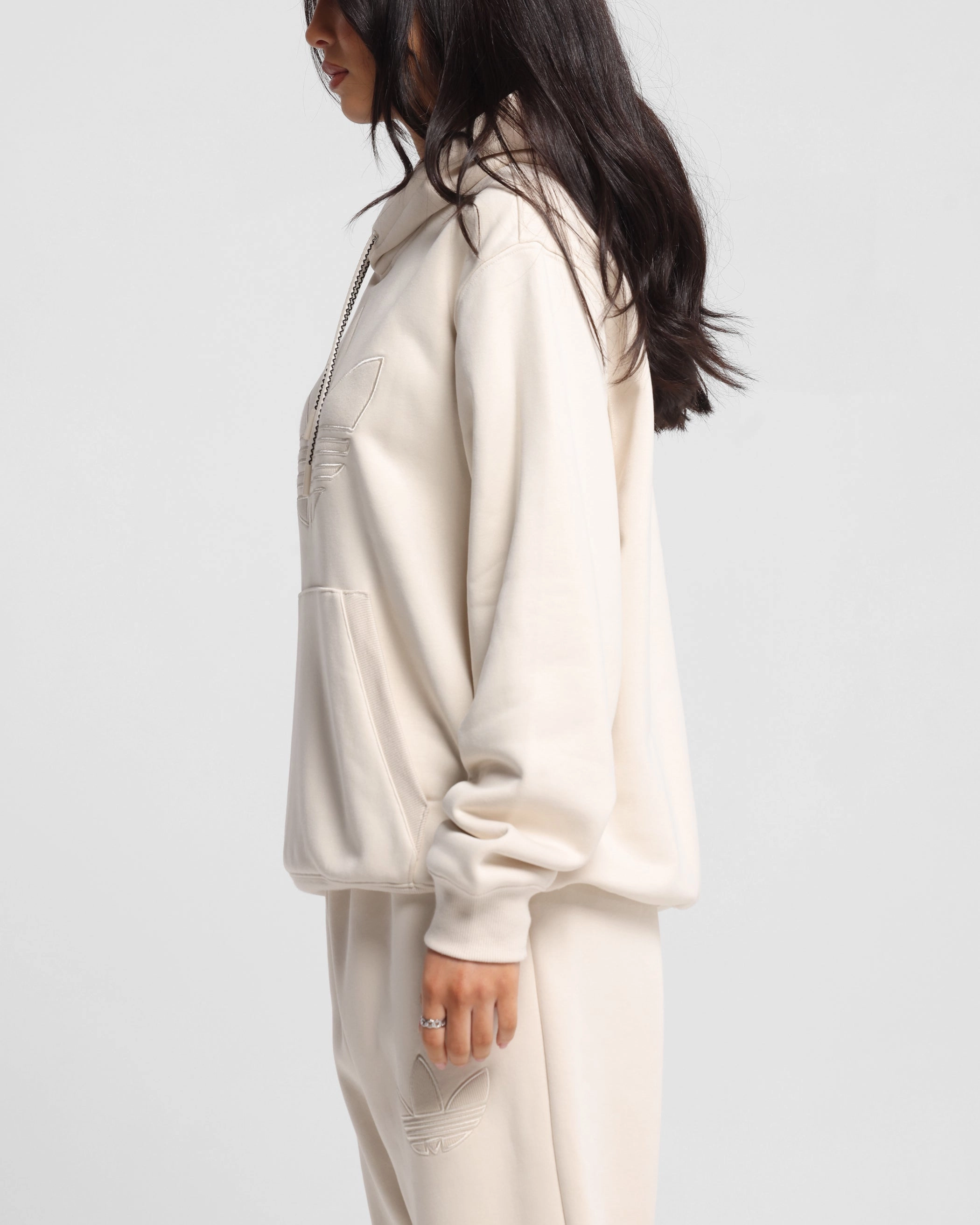 WaterResistantCoating Adidas Originals 70's Hoodie Wonder White