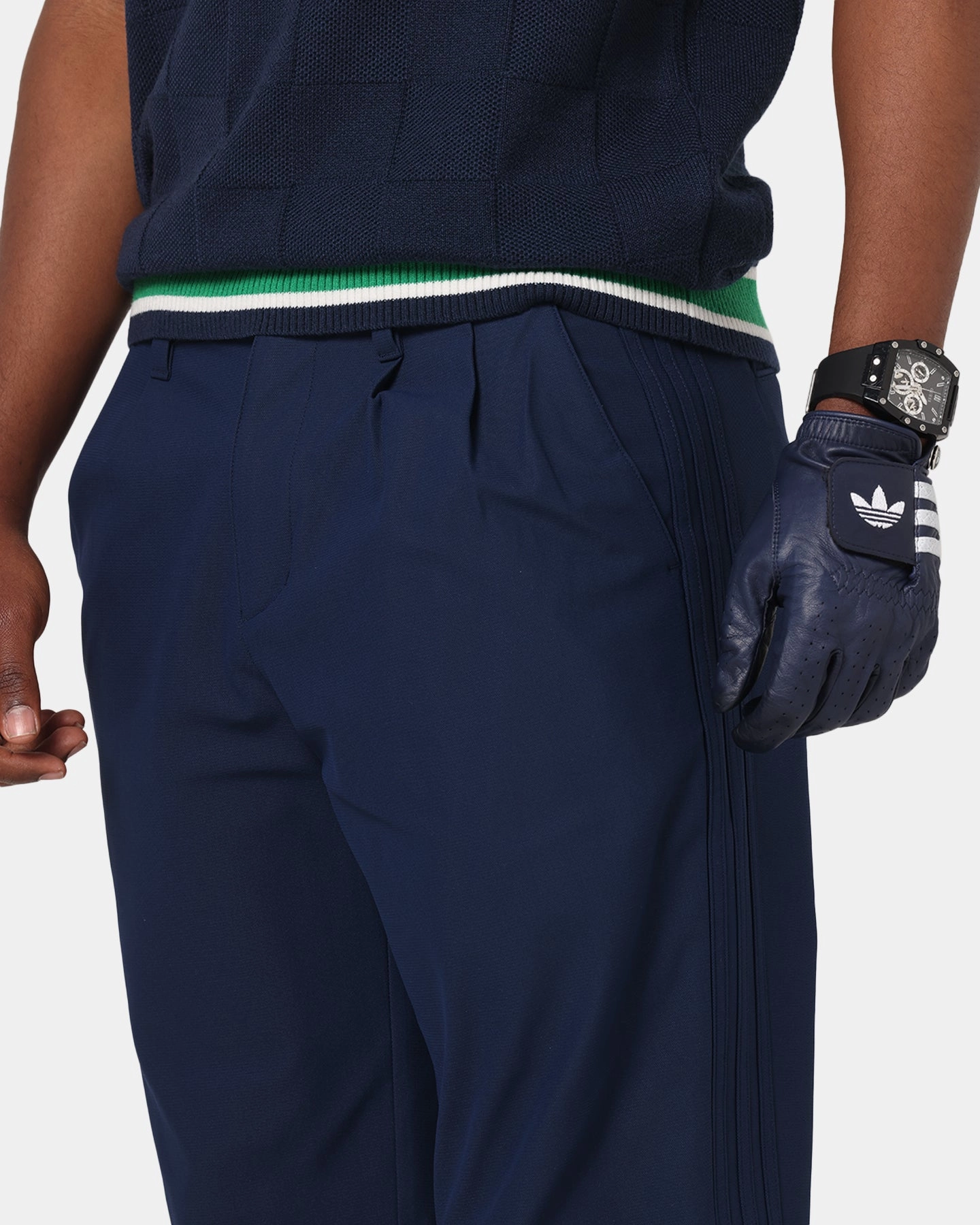 NonBindingWaistline Adidas Originals Twistknit Pleated Pants Night Indigo
