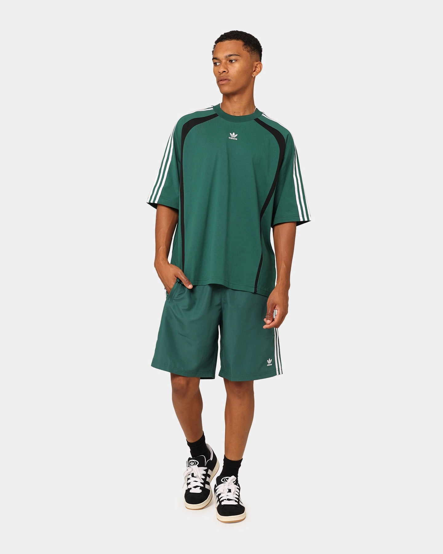 Adidas Oversized Shorts Collegiate Green AdjustableDrawstring Simple Cut