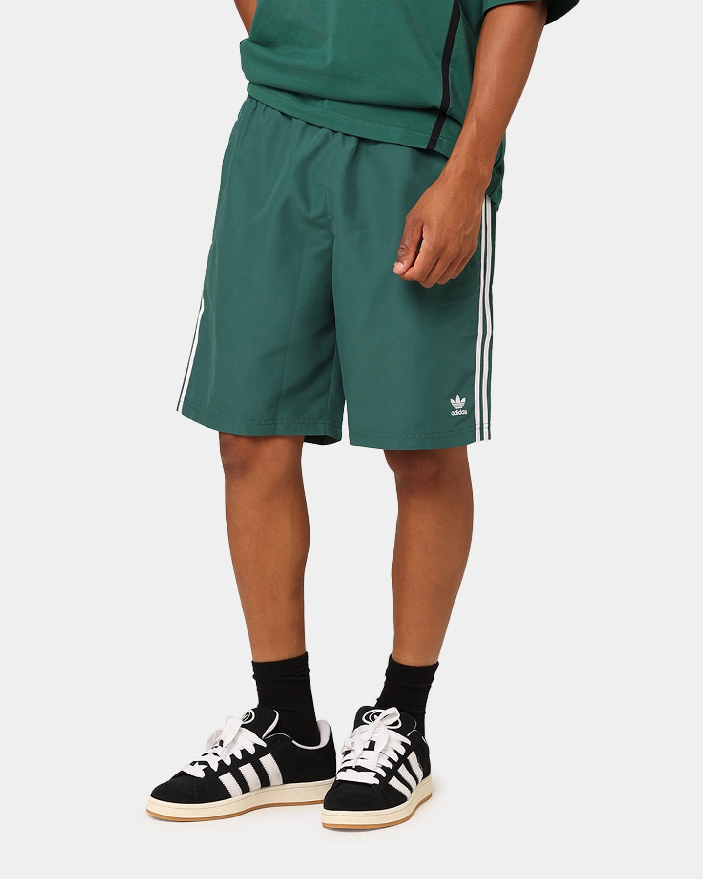 Adidas Oversized Shorts Collegiate Green Breezy Fit Reinforced Hems