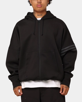 ConvertibleCollar Magnetic Closure Adidas Street Neuclassics Full-Zip Hoodie Black