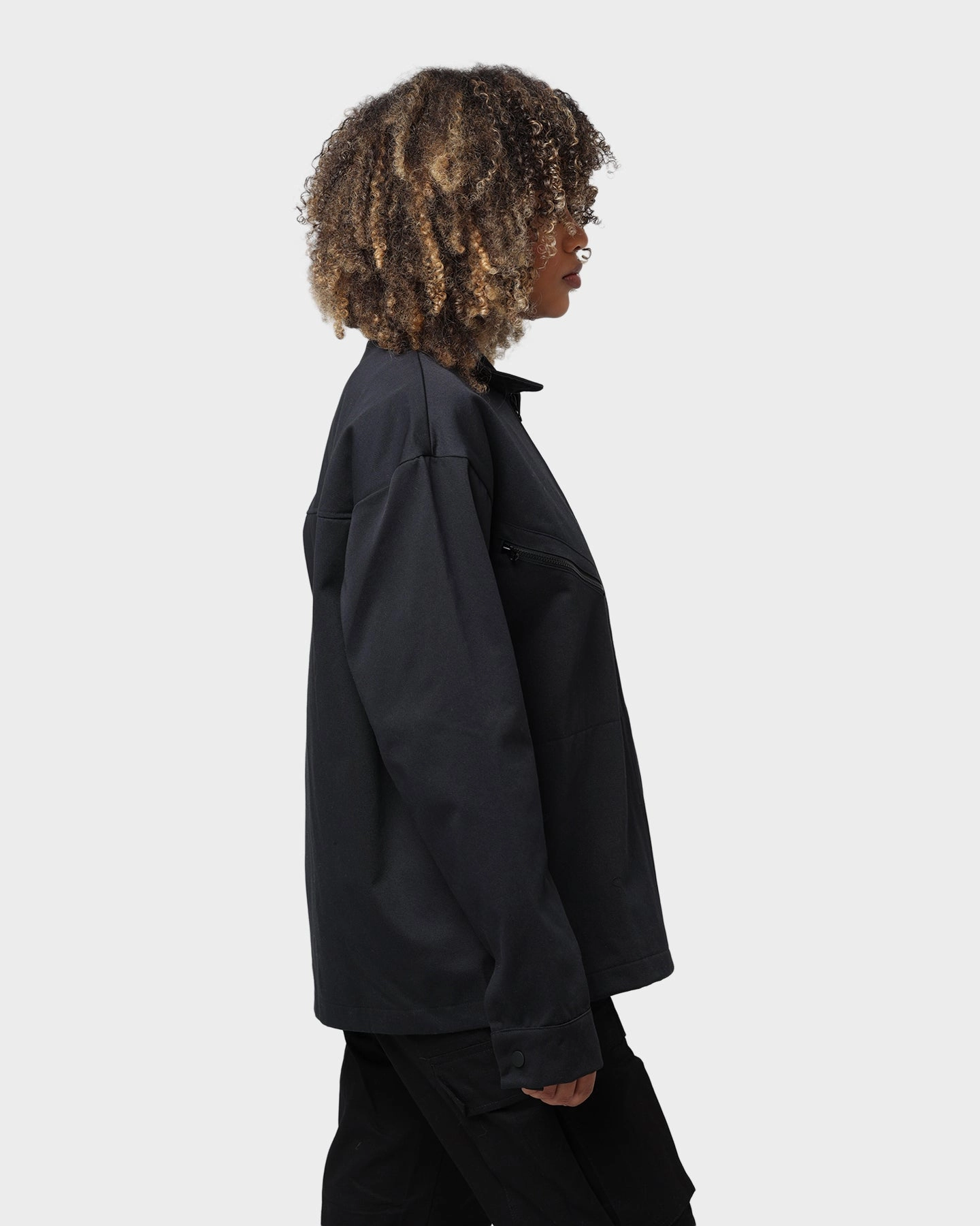 Adidas Trefoil Twill Blouson Jacket Black Benchmark