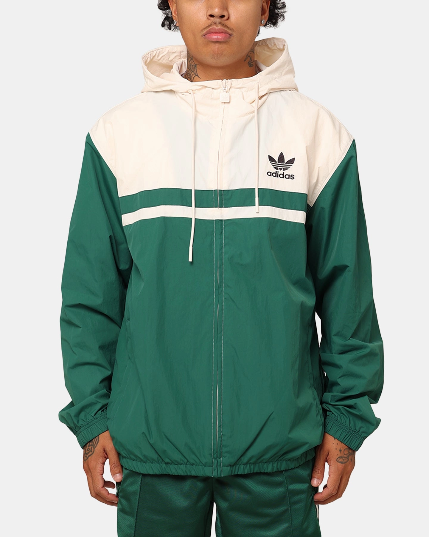 Magnetic Closure Adidas Windbreaker Jacket Green