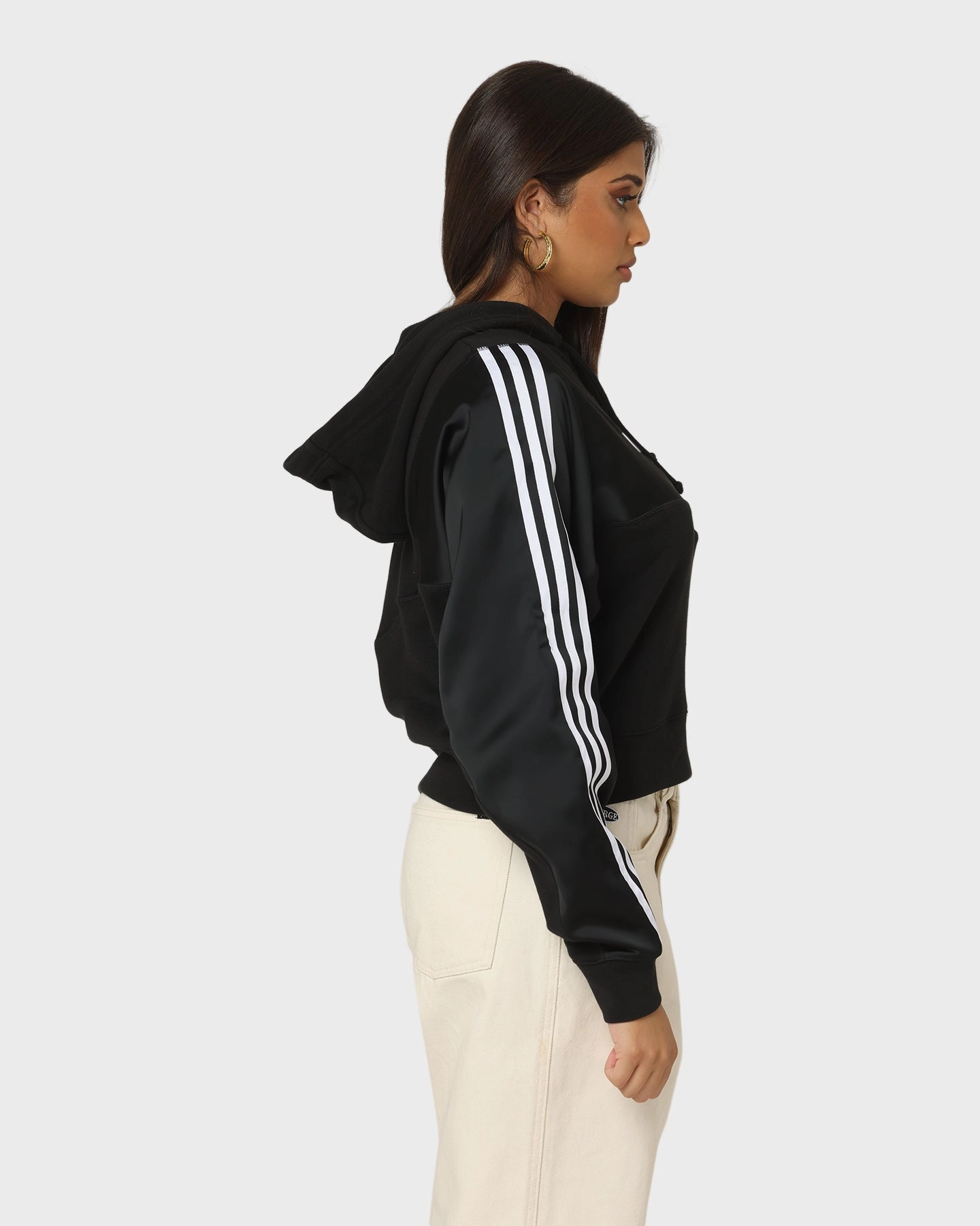Zip Off Detailing graduation Adidas Women's Adicolor Split Trefoil Hoodie Black