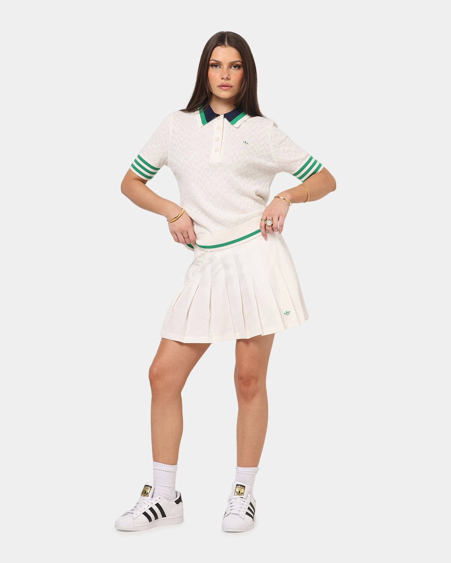Adidas Women's Originals Pleated Skort Chalk White Chic Appeal