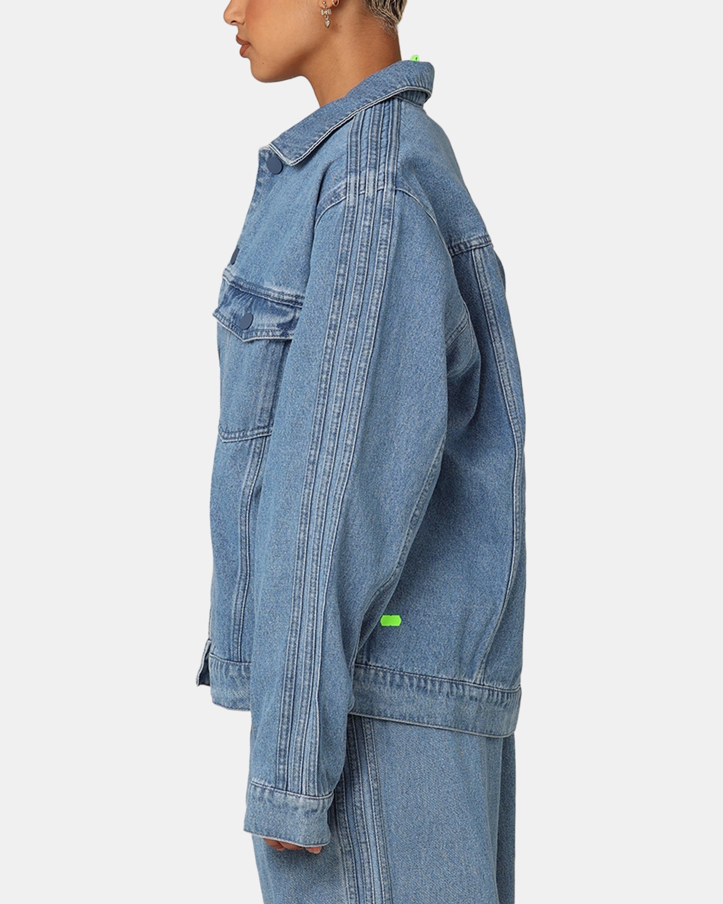 Adidas X KSENIASCHNAIDER Women's 3-Stripes Jacket Light Denim Chemistry Classic Comfort