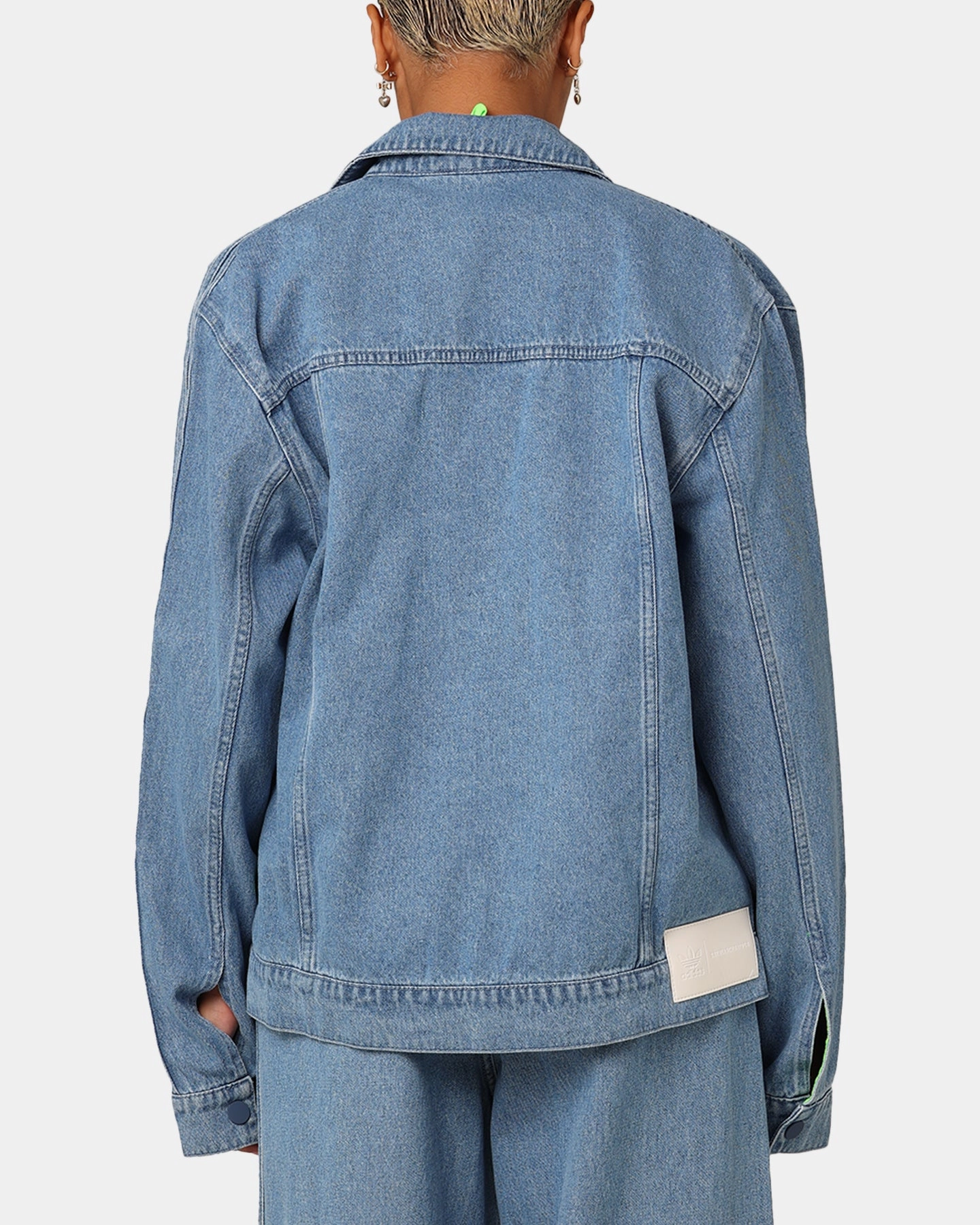 Highlighter suitable for casual gatherings Adidas X KSENIASCHNAIDER Women's 3-Stripes Jacket Light Denim