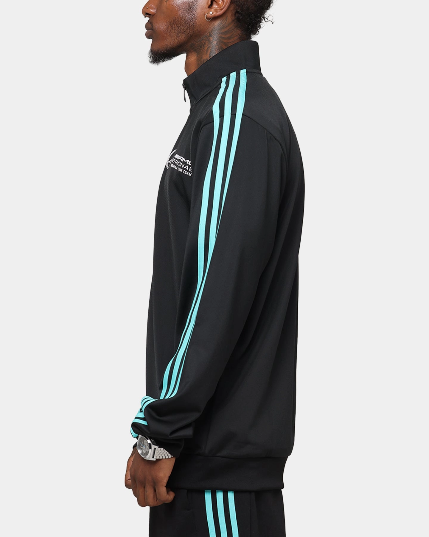 adidas x Mercedes-AMG PETRONAS Formula One F1 DNA Track Jacket Black/White Moisture Wicking Lining