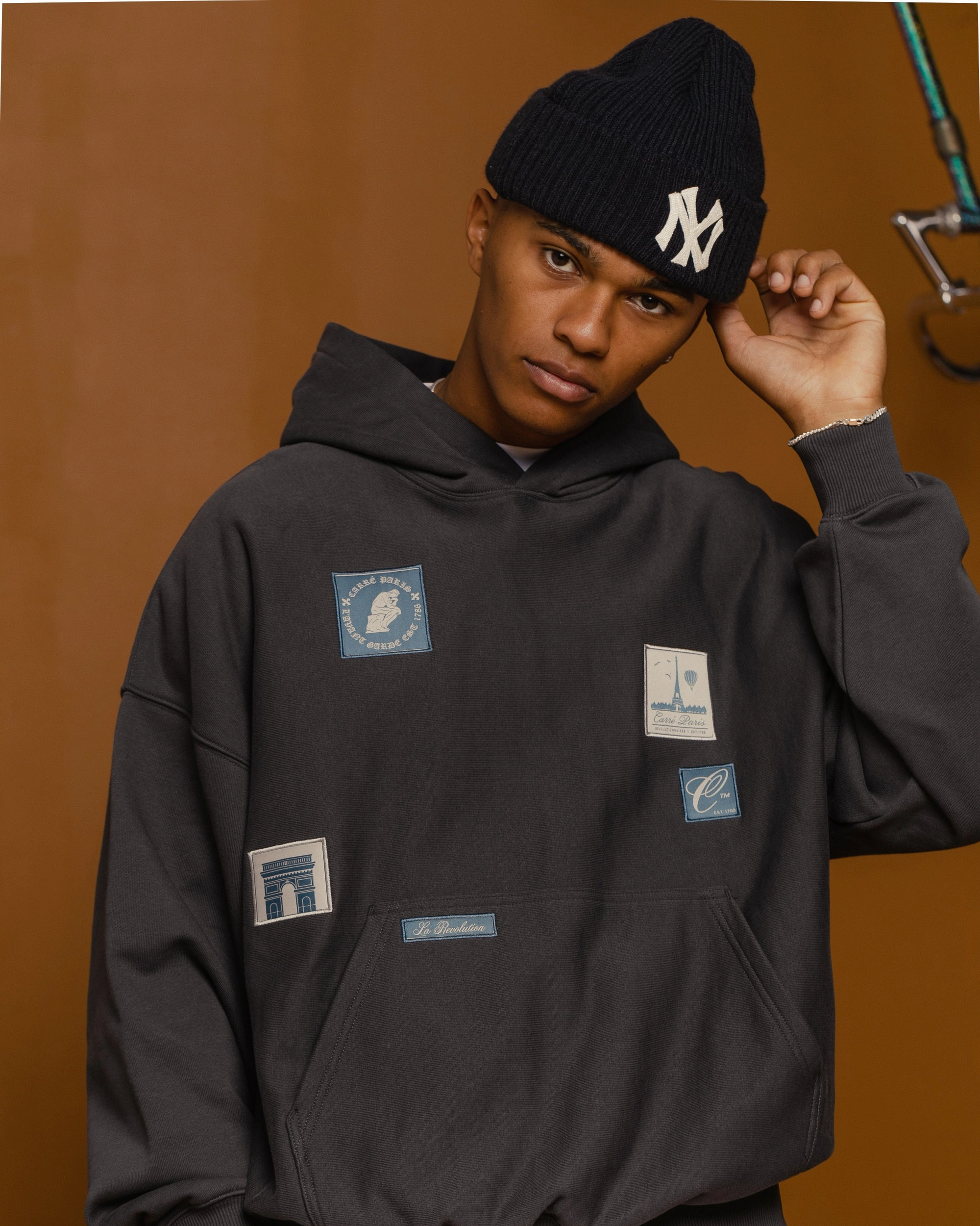 Waterproof Protection Softshell Material Carre Avant Oversized Hoodie Coal