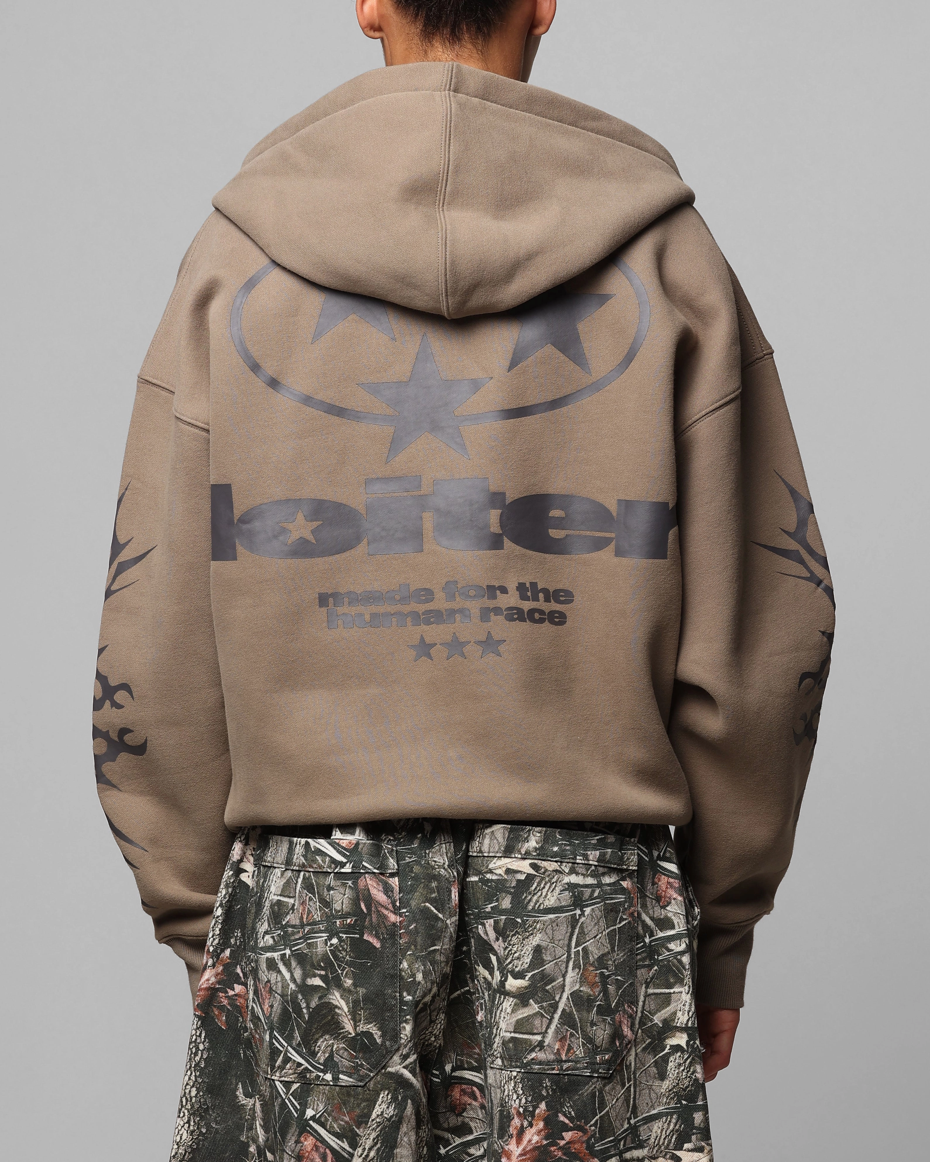 Loiter Solar Zip Hoodie Brown traveler