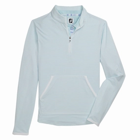 City Style FootJoy Half-Zip Tonal Stripe Midlayer Golf Pullover Sky - FW22 Women
