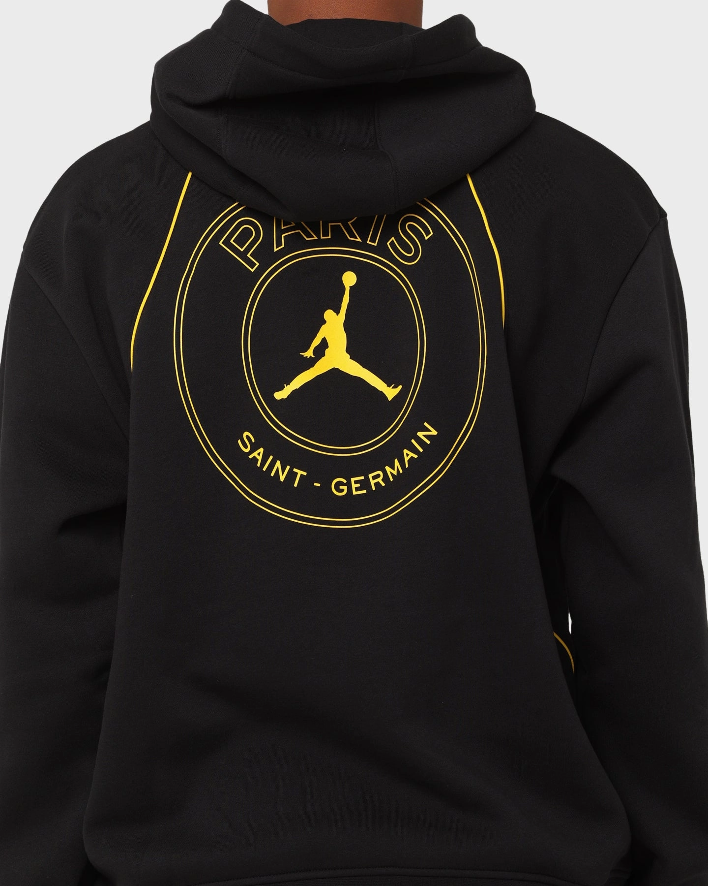 Debit Jordan X Paris Saint-Germain Fleece Pullover Hoodie Black/Tour Yellow