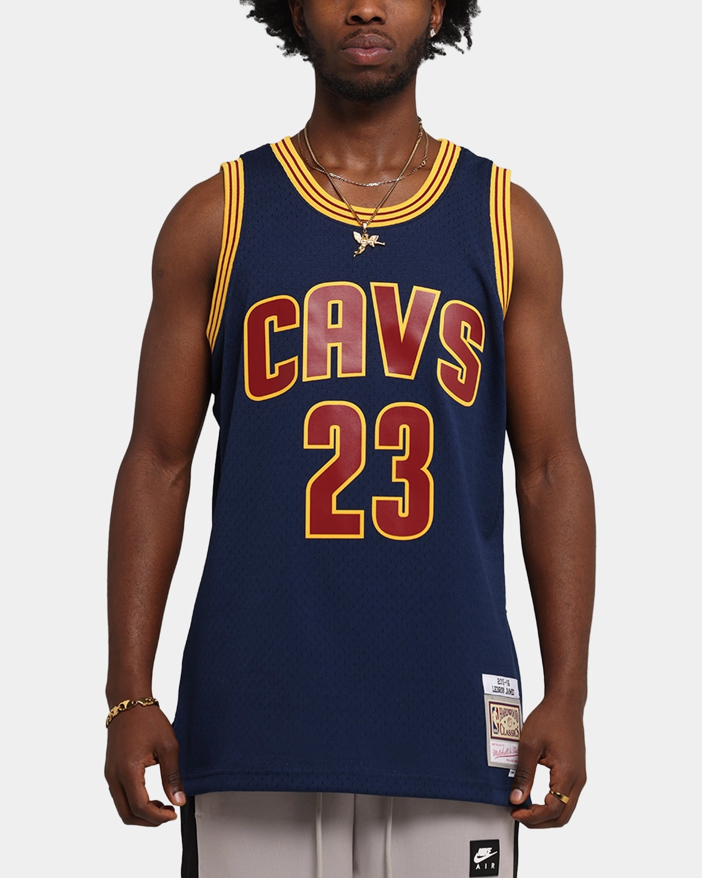 Temperature Regulating Material Mitchell & Ness Cleveland Cavaliers Lebron James Swing Jersey Blue